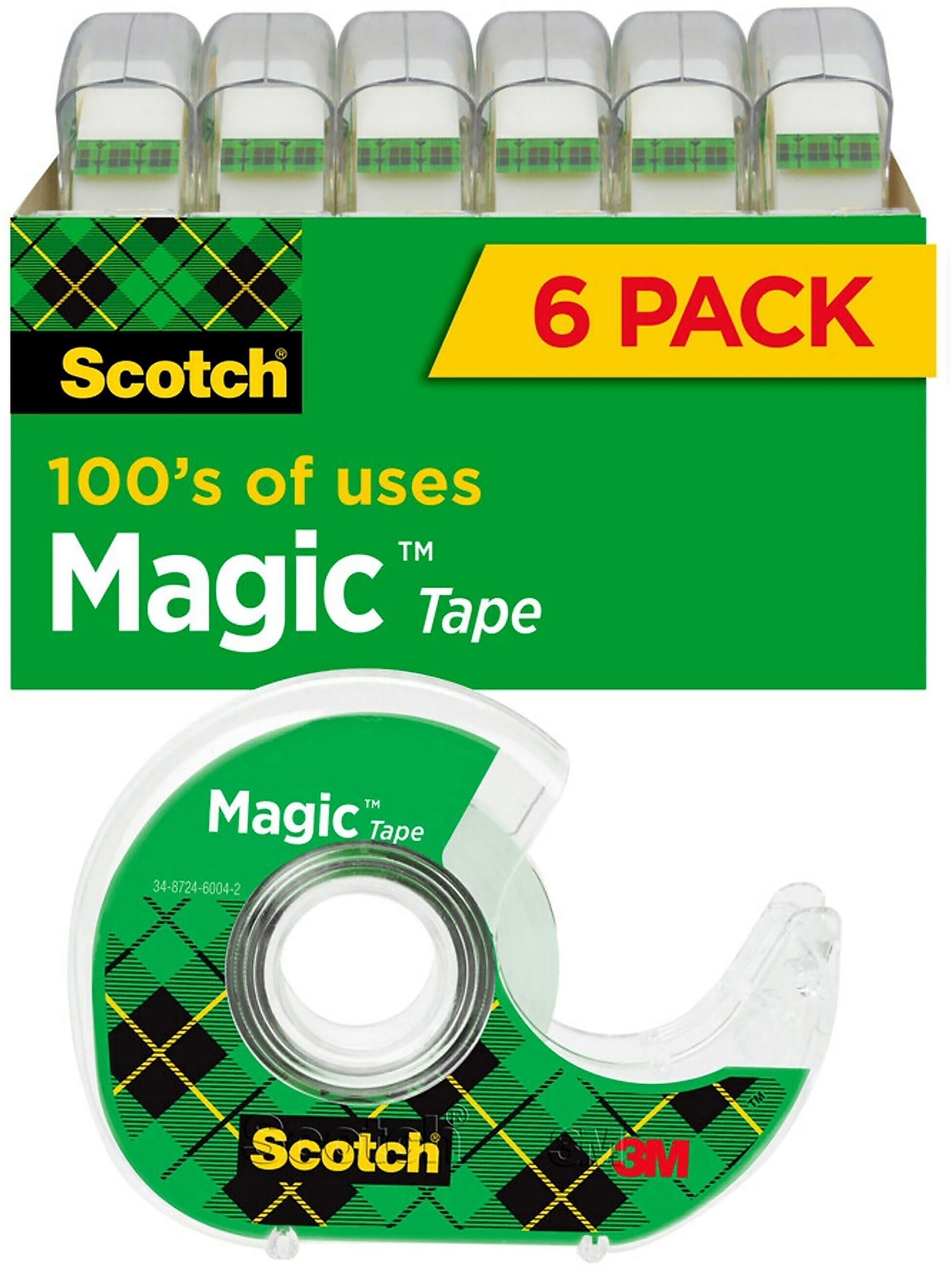 Scotch Magic Tape with Dispenser, 3/4