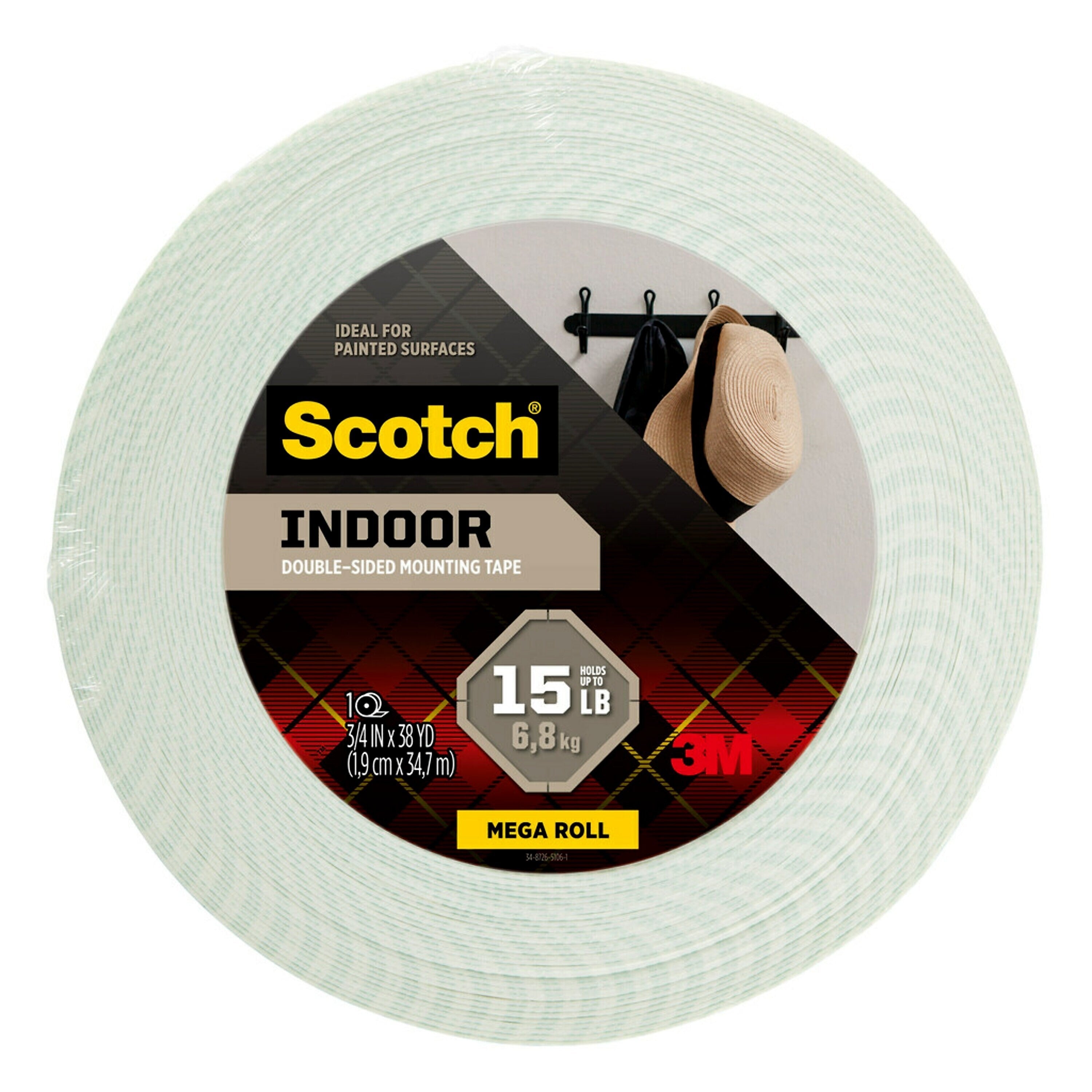 Scotch Mounting Tape 3/4" x 38 yds., White