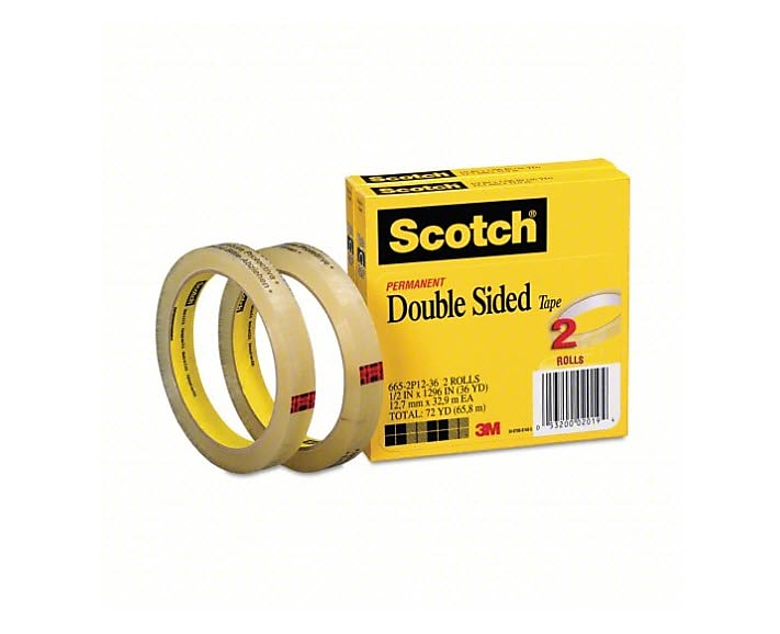Scotch Permanent Double Sided Tape Refill, 1/2