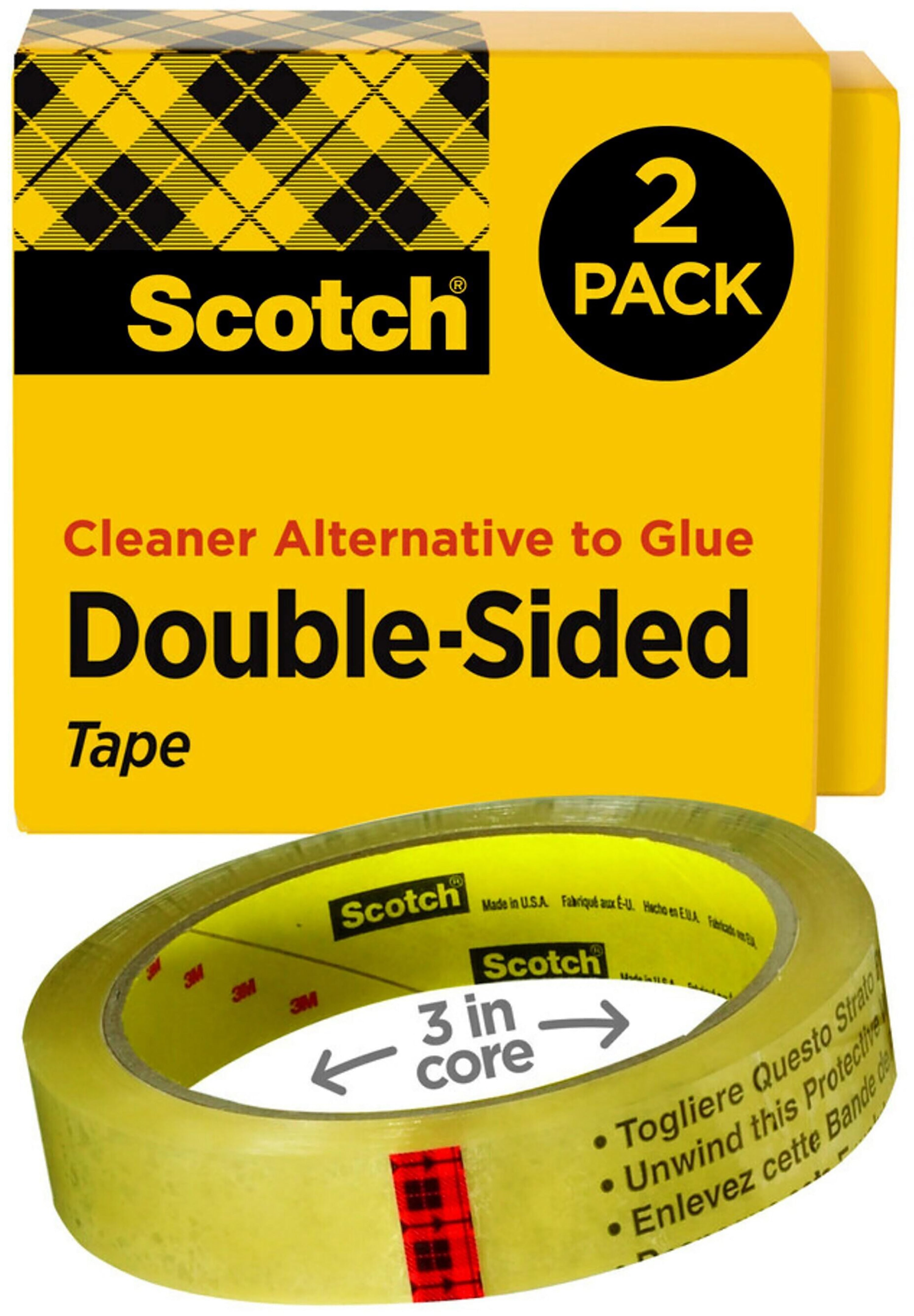 Scotch Permanent Double Sided Tape Refill, 3/4