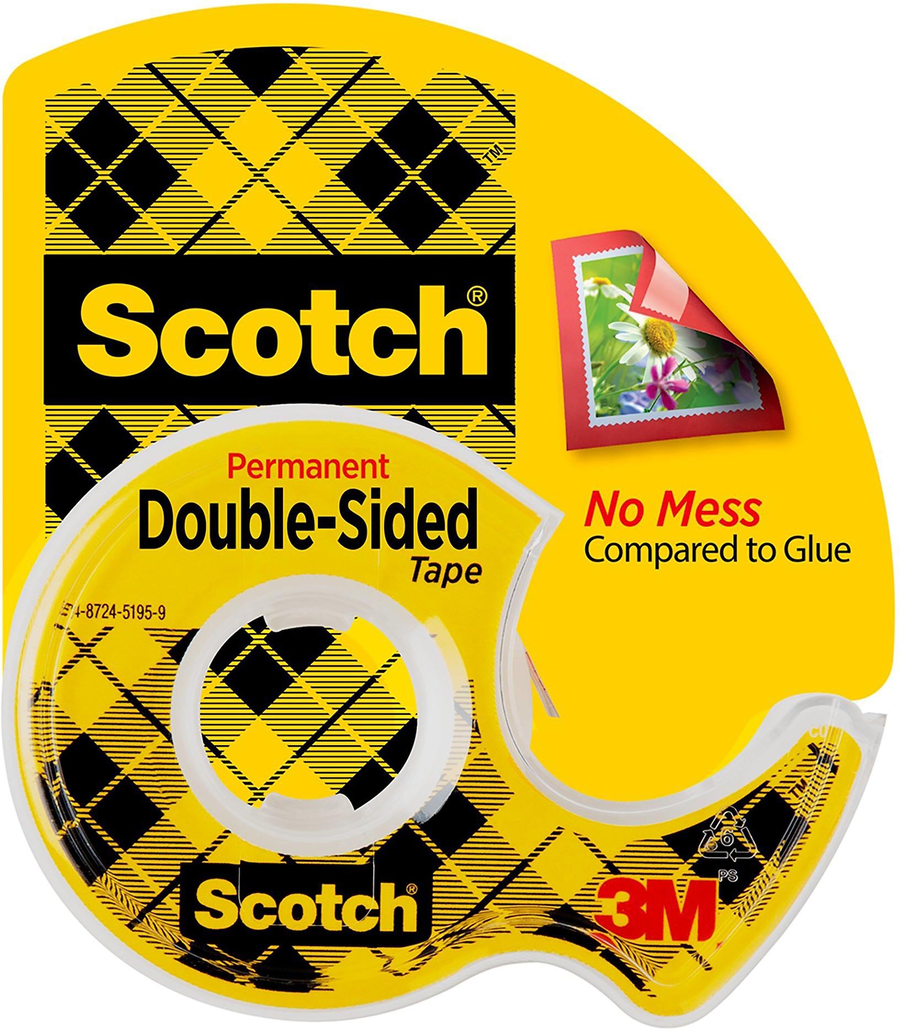 Scotch Permanent Double Sided Tape with Dispenser, 1/2