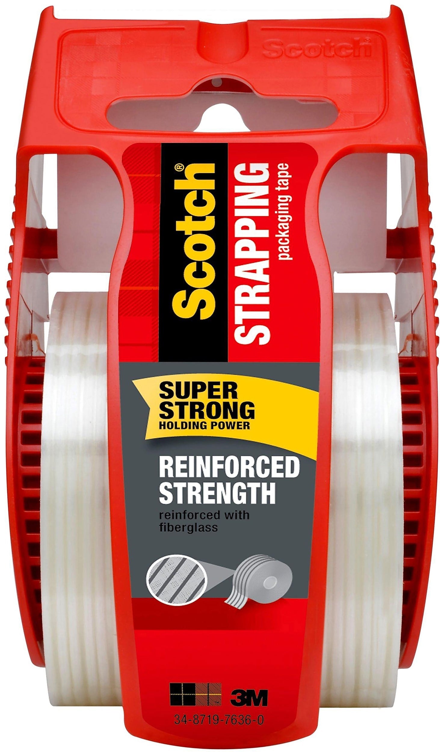Scotch® Reinforced Strength Shipping Strapping Tape with Dispenser, 1.88
