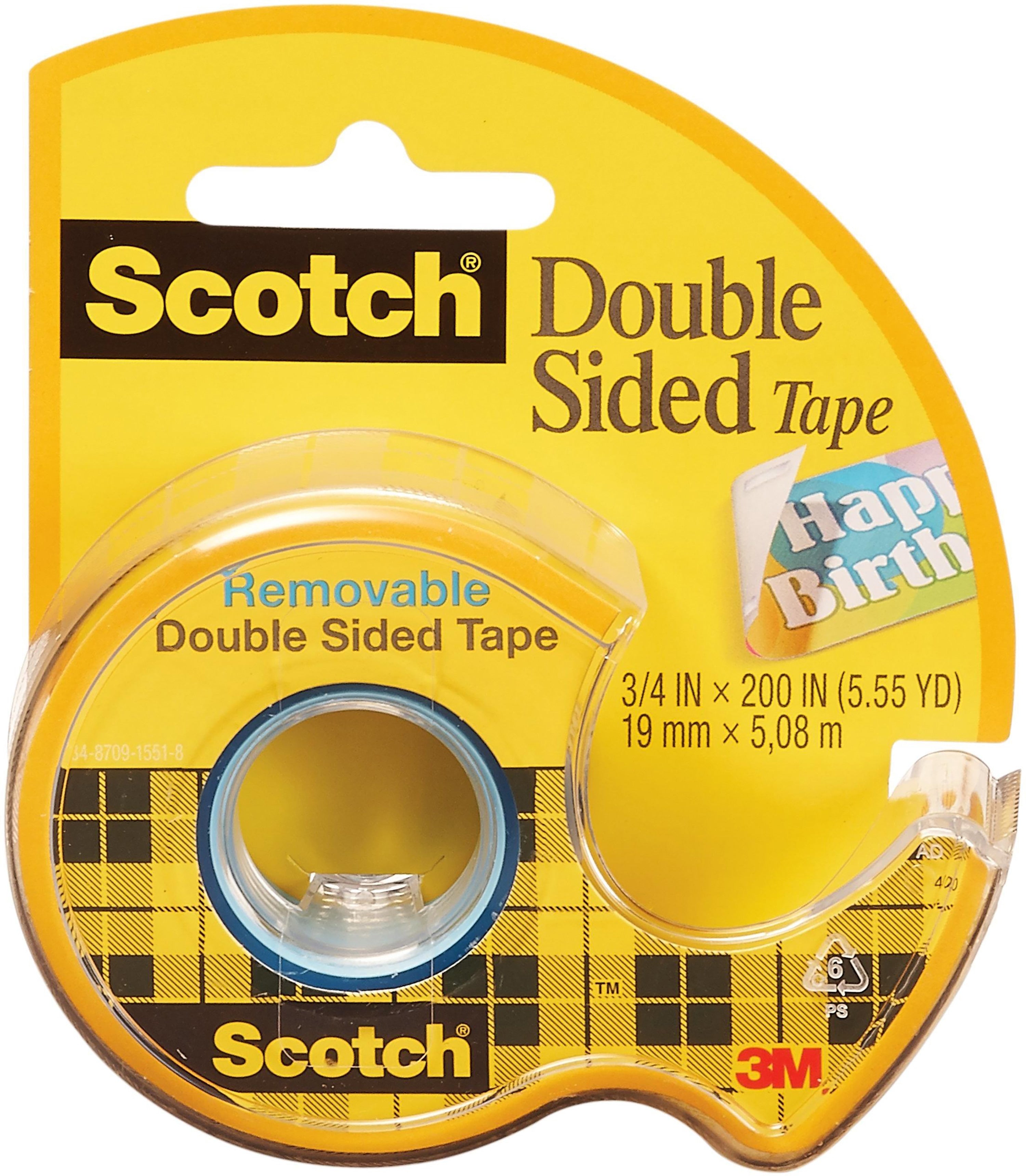 Scotch Removable Double Sided Tape with Dispenser, 3/4