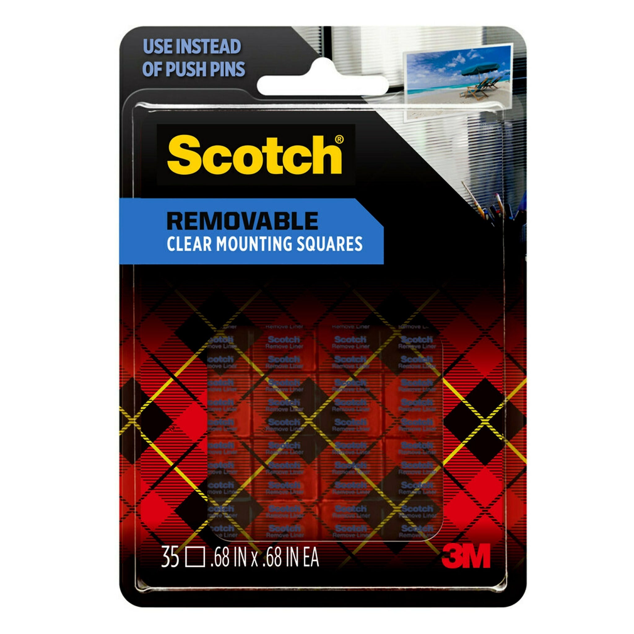 Scotch Removable Small Mounting Squares, 0.68