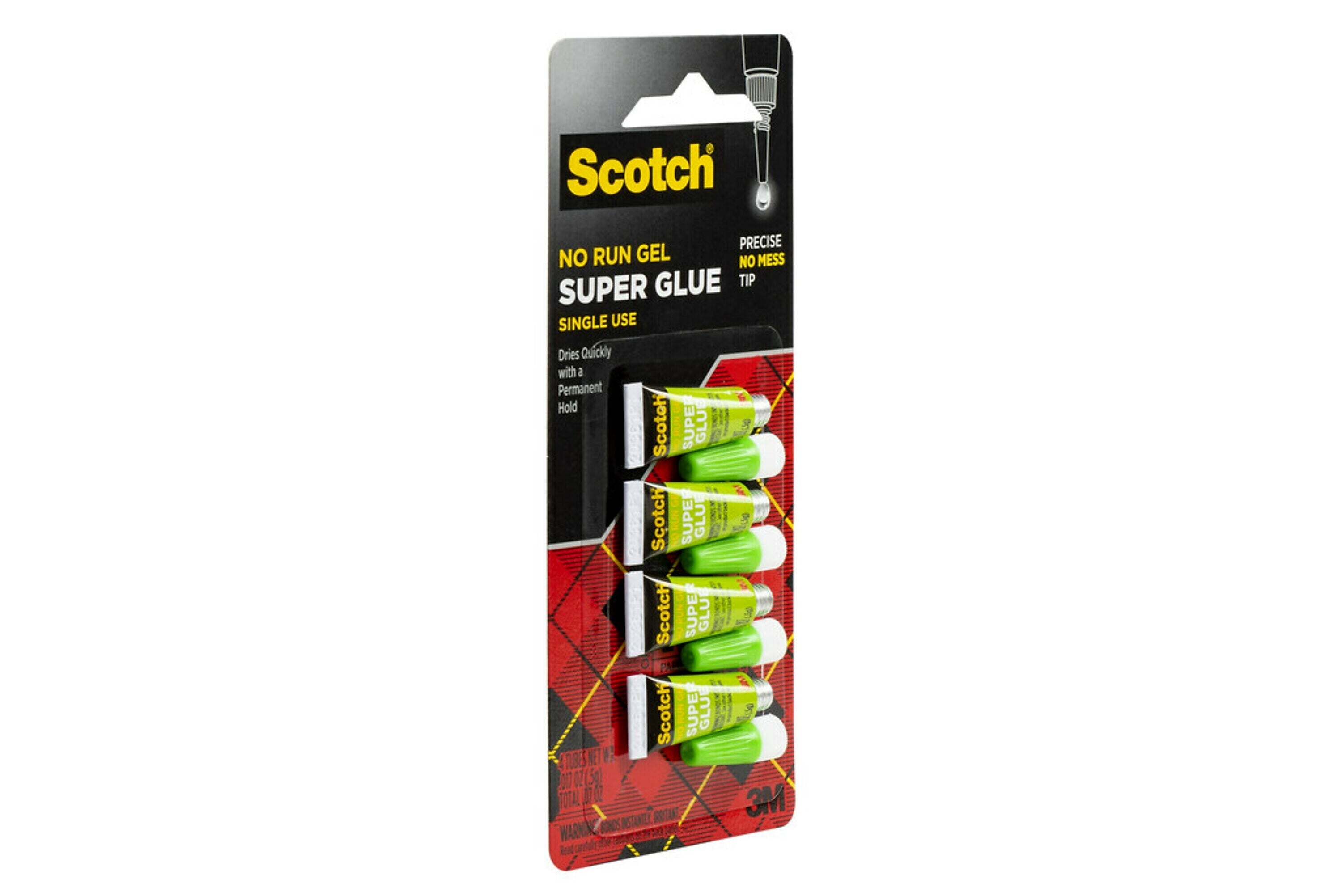 Scotch Single Use Super Glue, 0.17 oz., 4/Pack