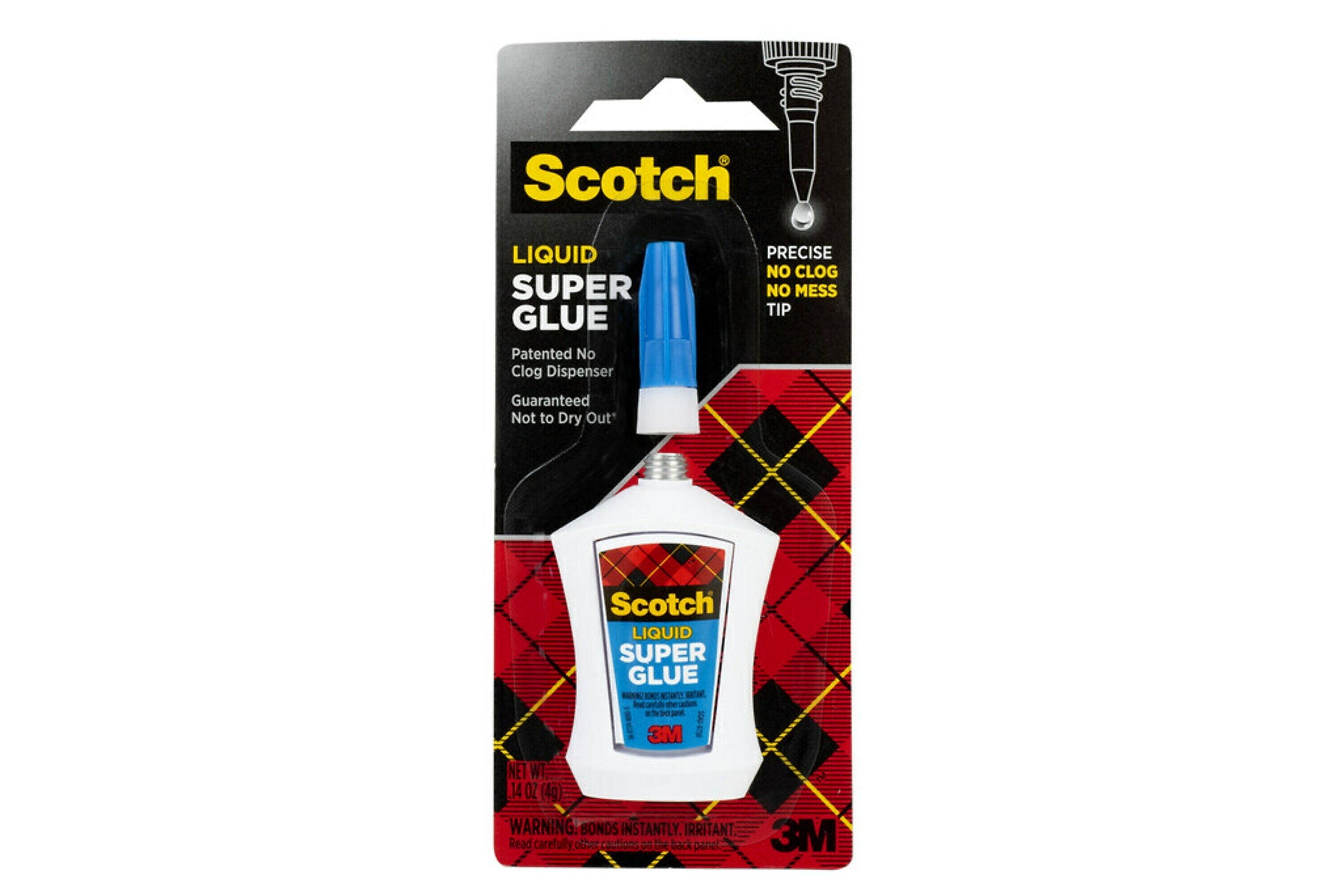 Scotch® Super Glue, .14 oz., White