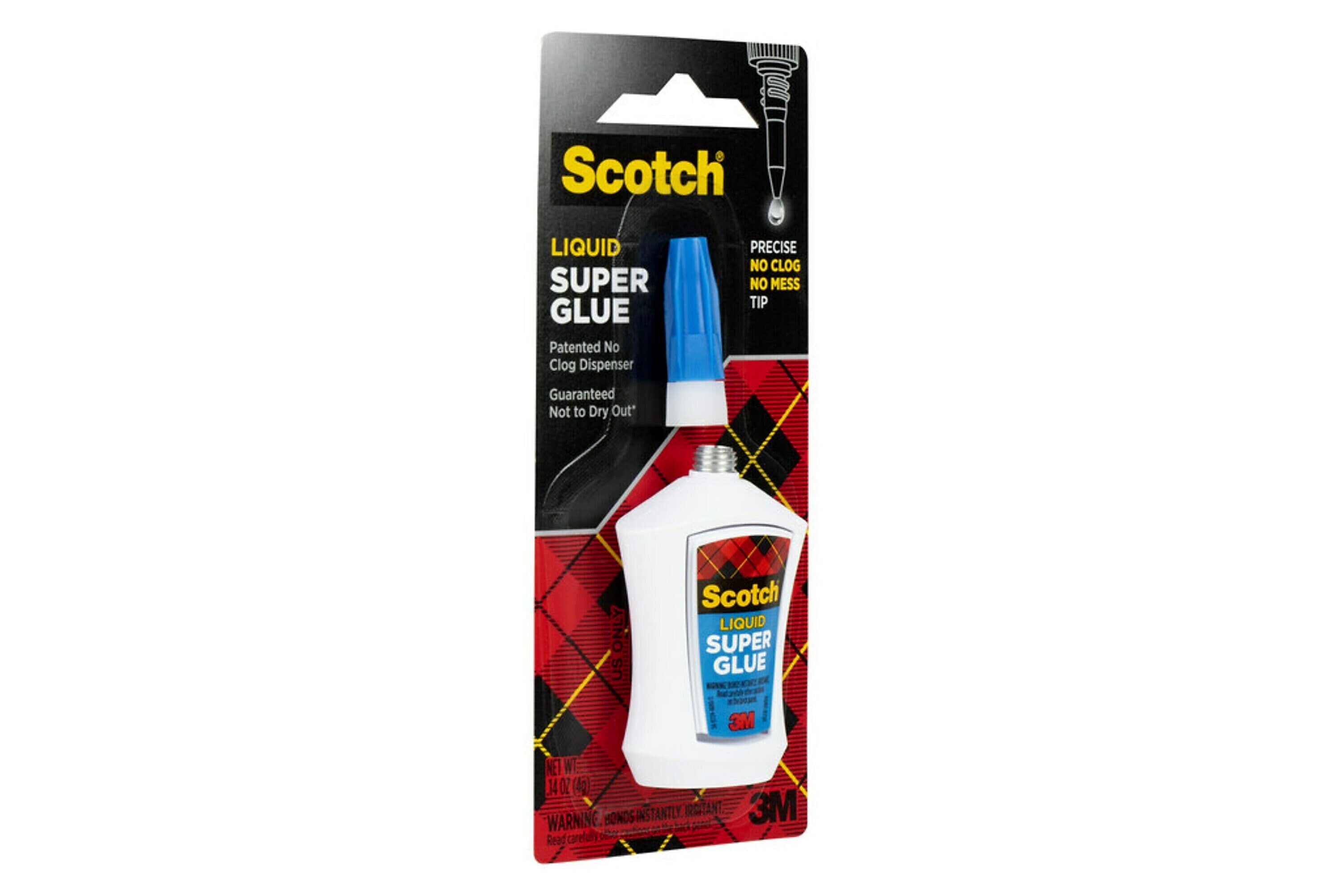 Scotch® Super Glue, .14 oz., White