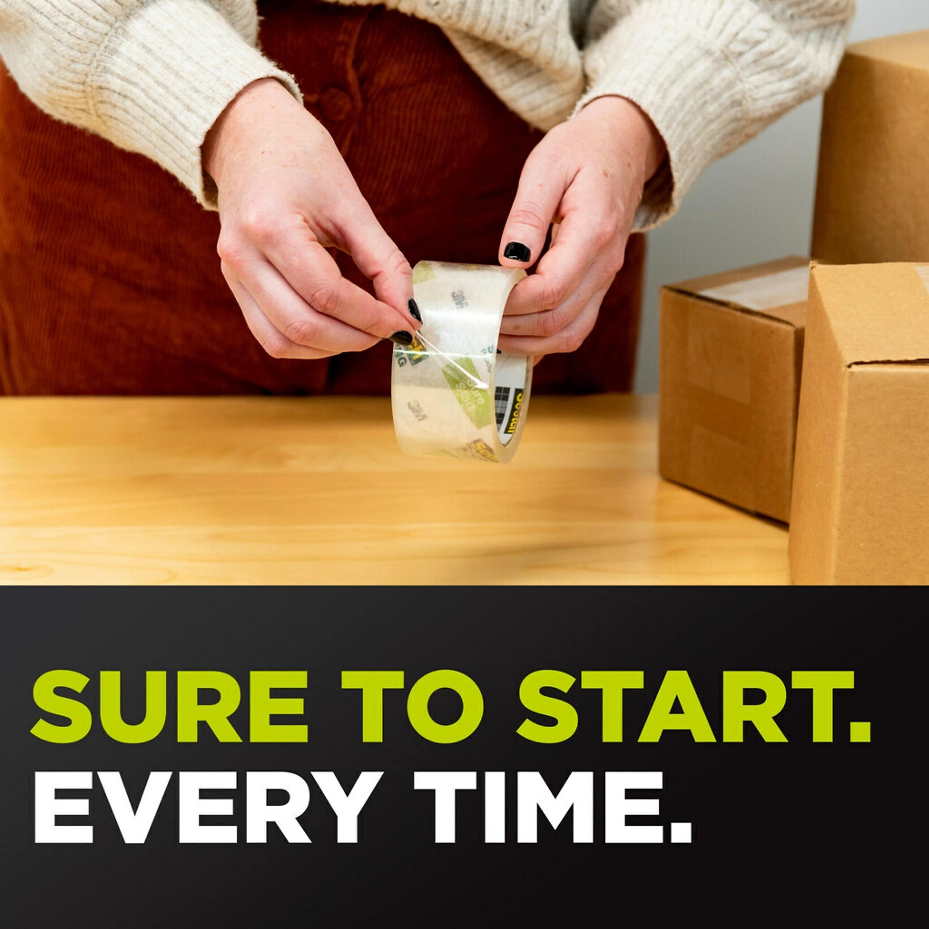 Scotch Sure Start Packing Tape, 1.88
