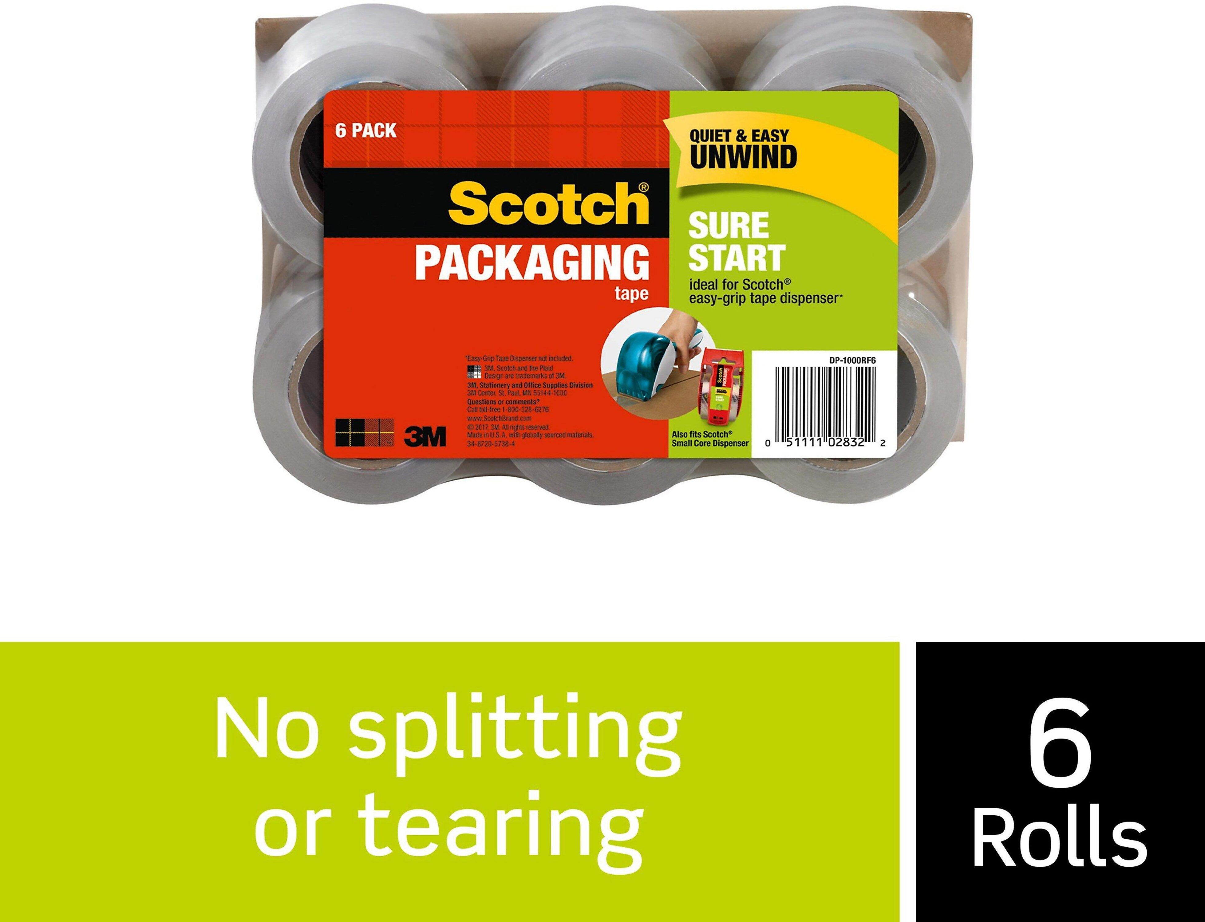 Scotch Sure Start Packing Tape, 1.88