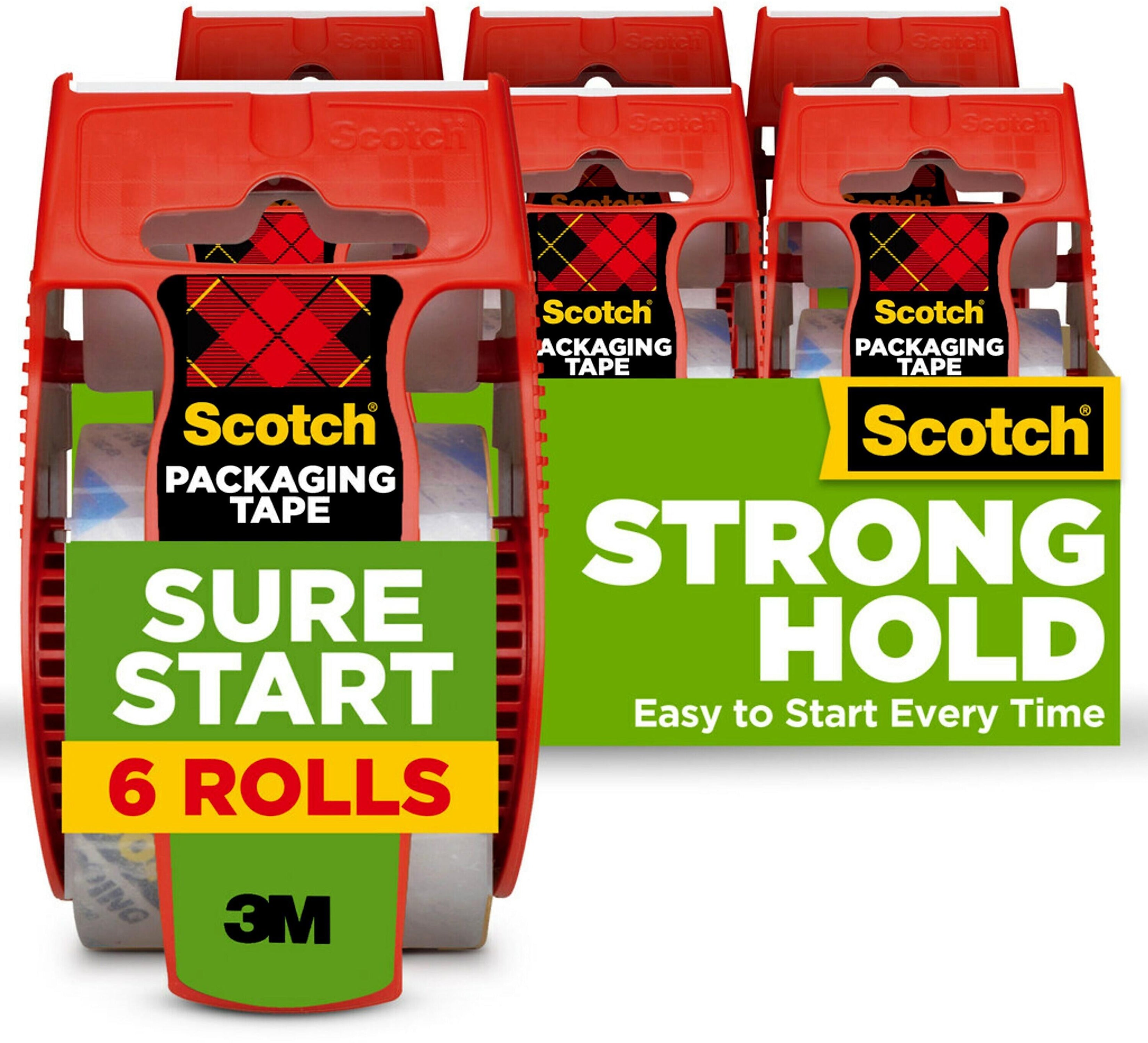 Scotch Sure-Start Packing Tape with Dispenser, 1.88
