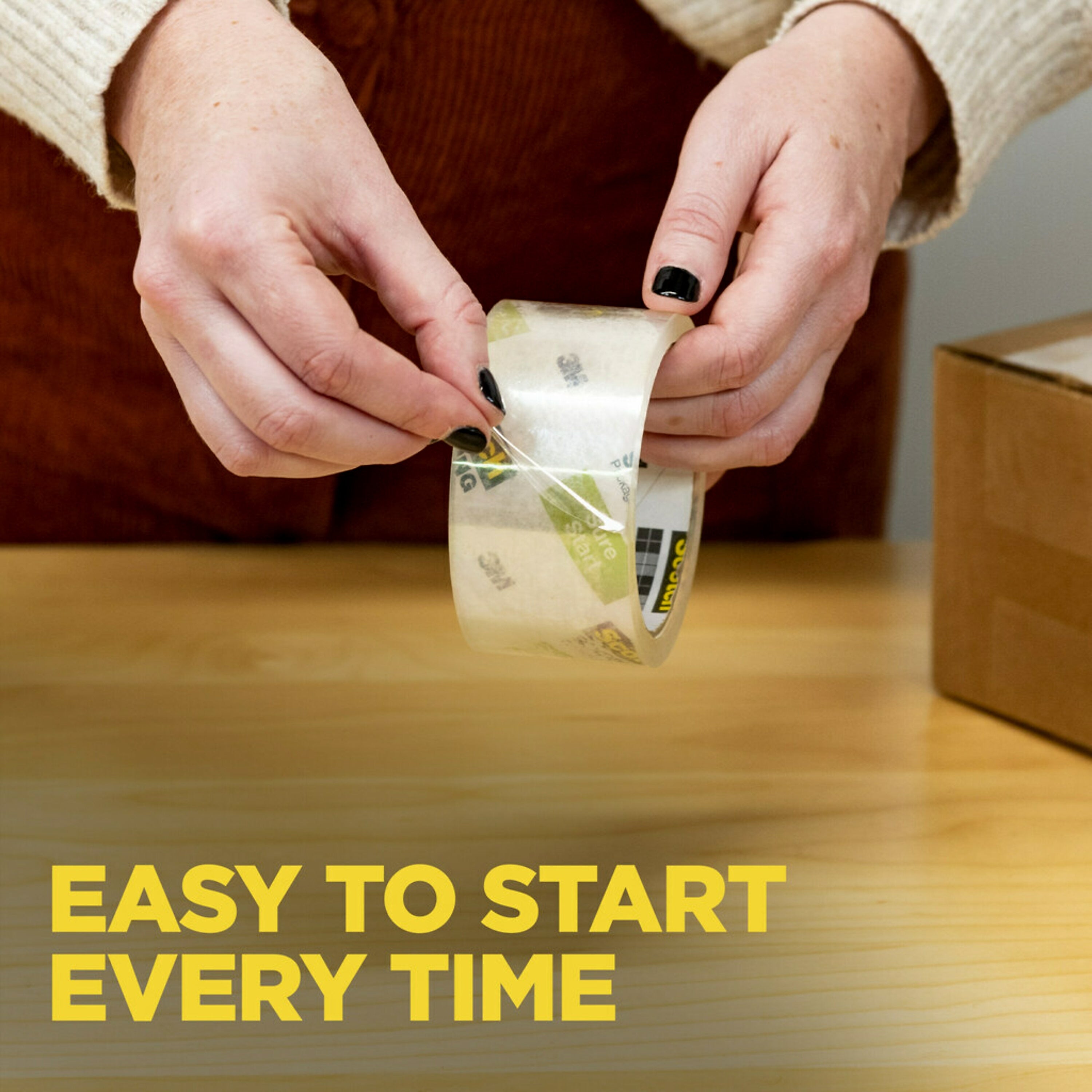 Scotch Sure-Start Packing Tape with Dispenser, 1.88
