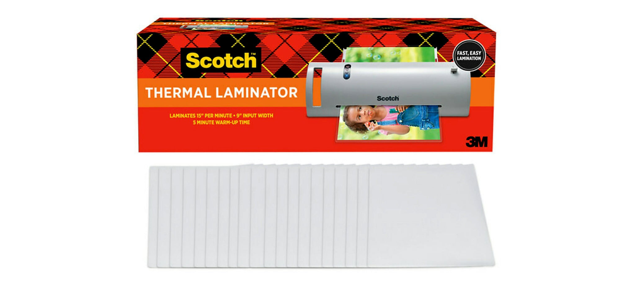 Scotch Thermal Laminator with 20 Letter Size Pouches Value Pack, 9