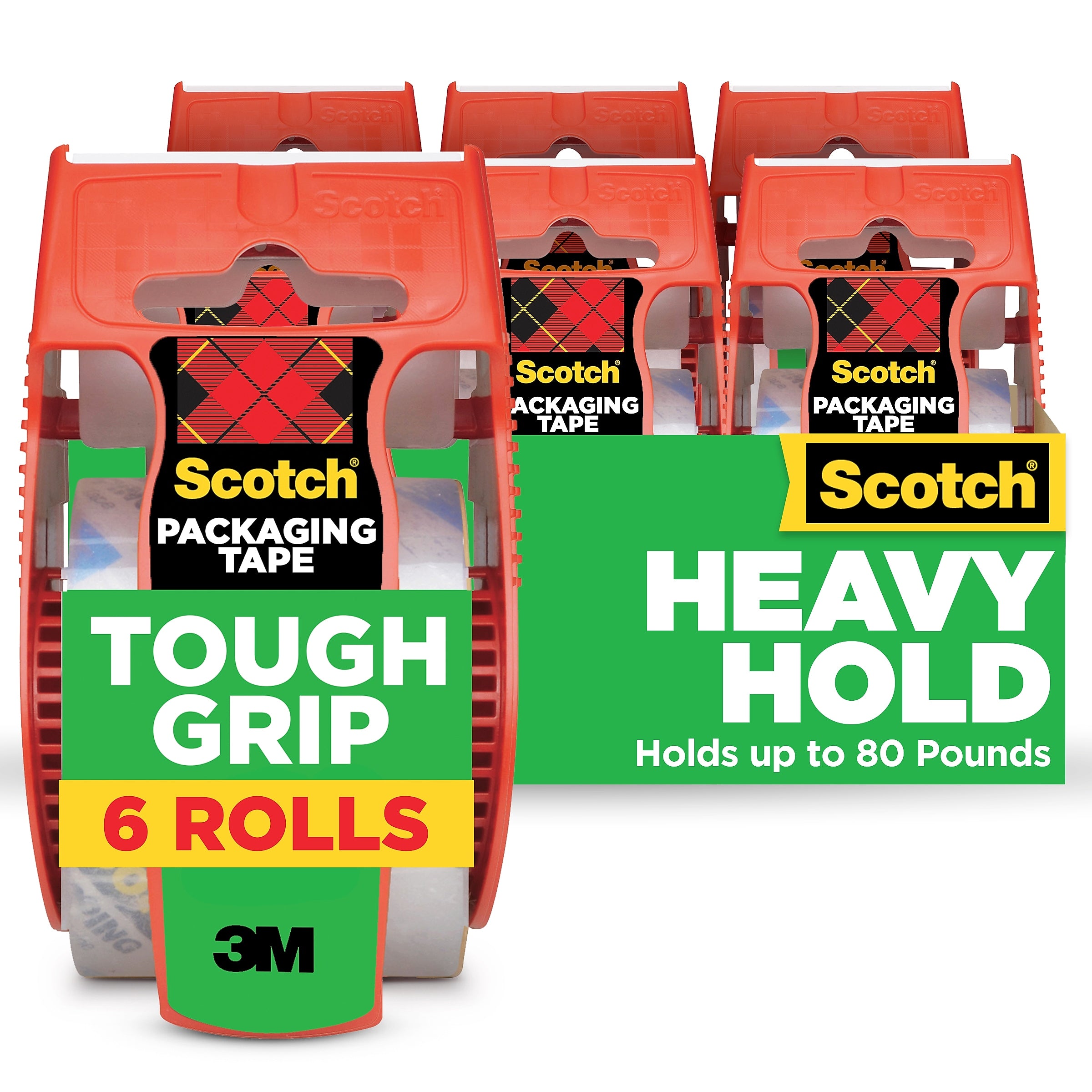 Scotch Tough Grip Packing Tape with Dispenser, 1.88
