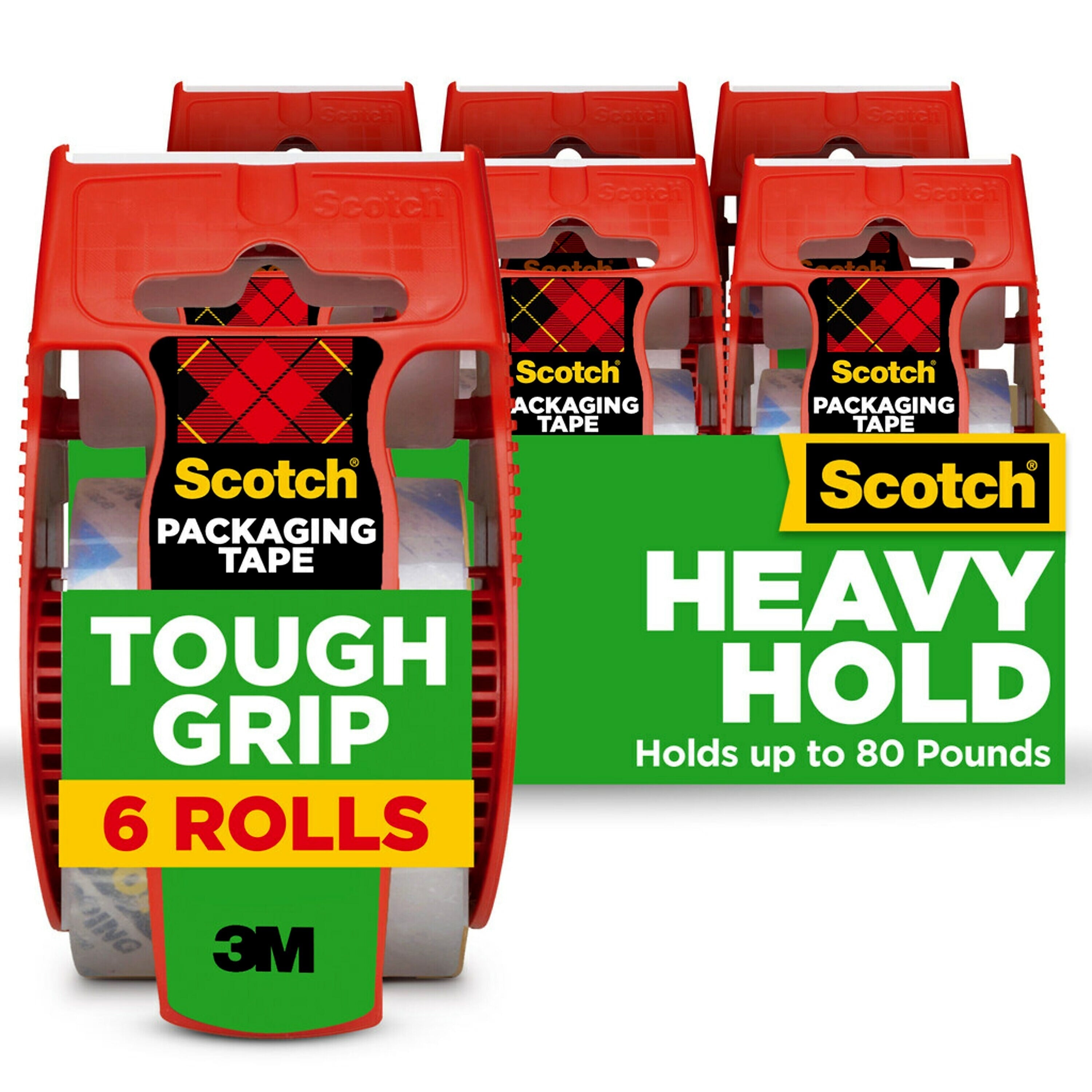Scotch Tough Grip Packing Tape with Dispenser, 1.88