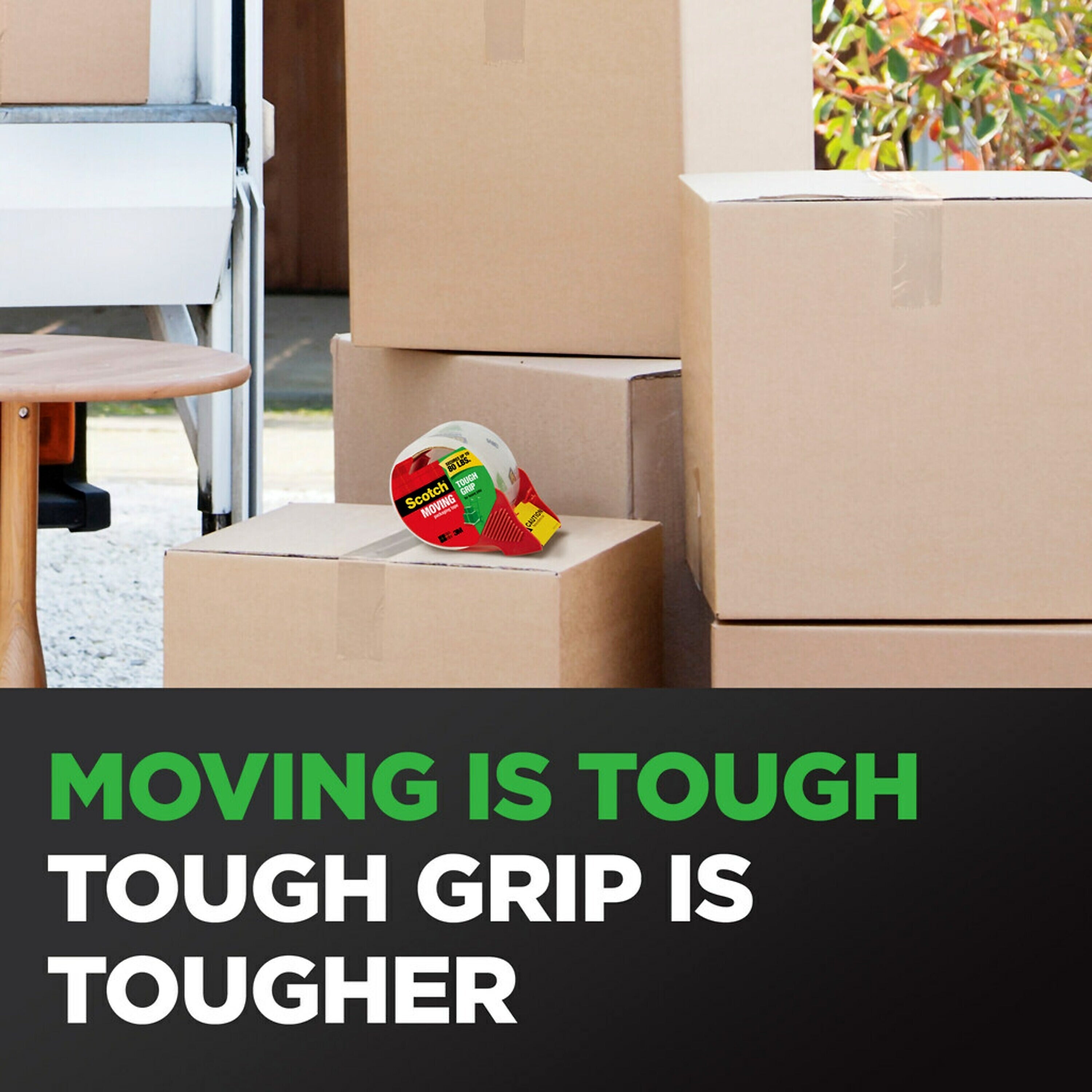 Scotch Tough Grip Packing Tape with Dispenser, 1.88