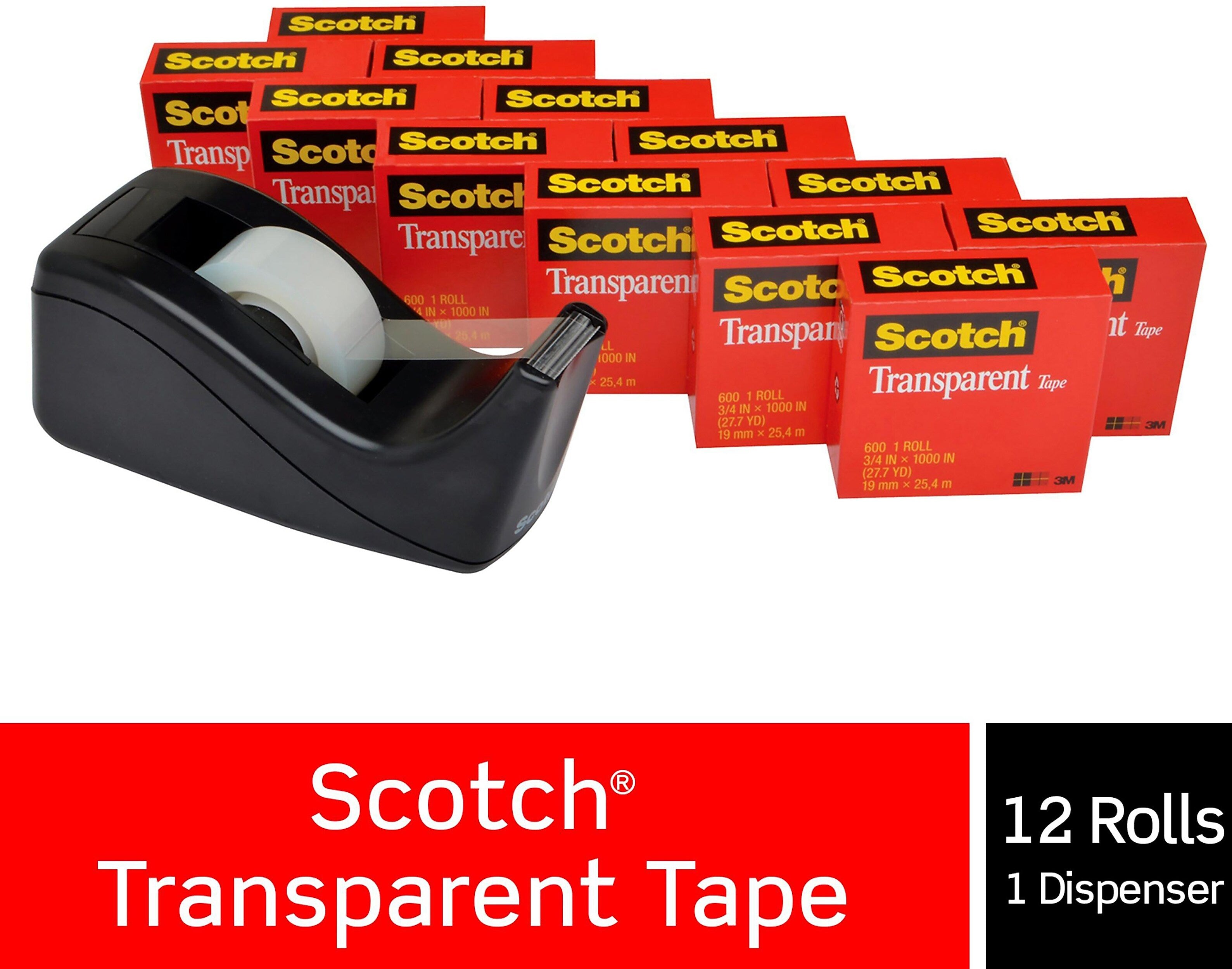 Scotch Transparent Clear Tape Refill, 0.75