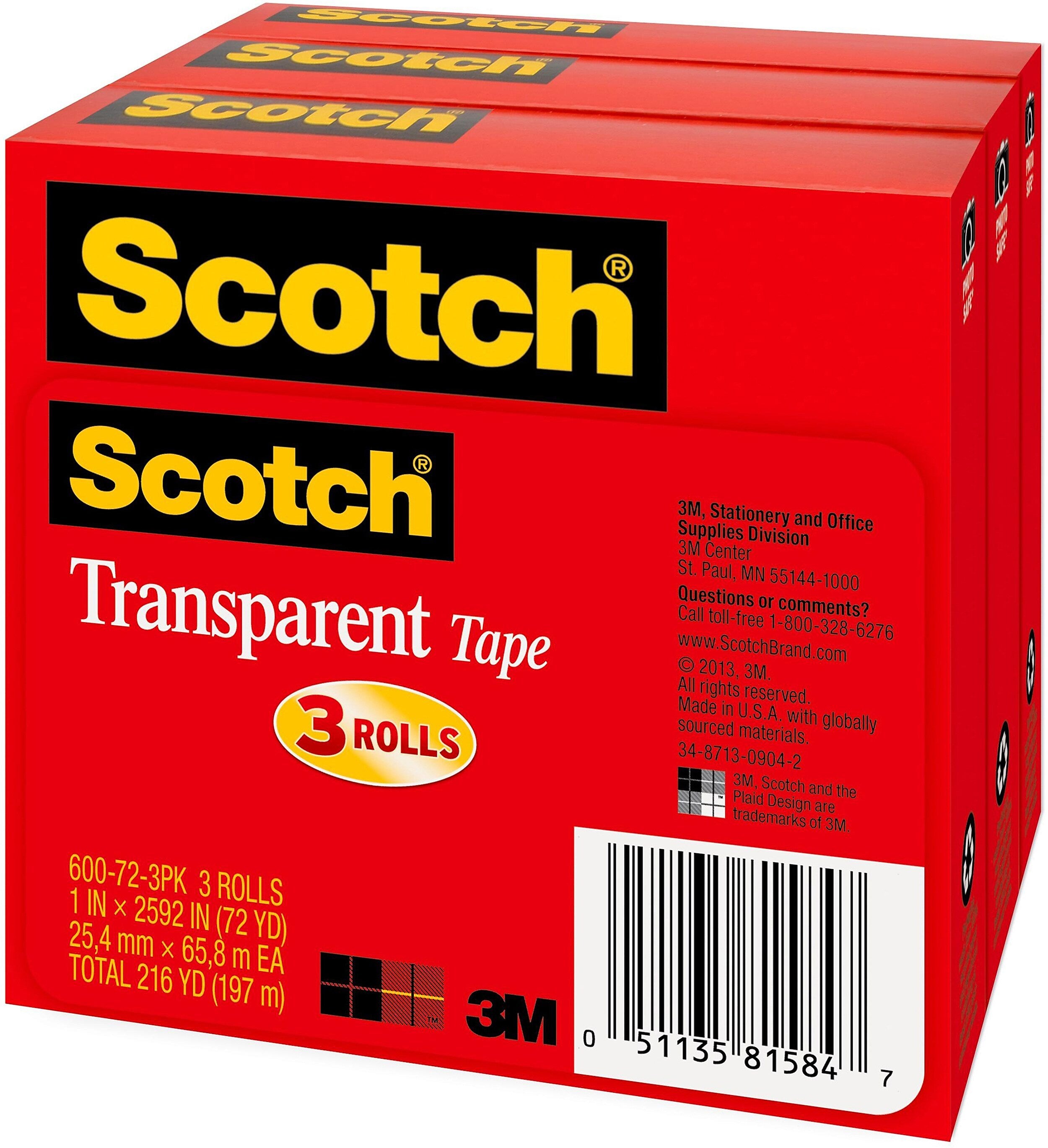 Scotch Transparent Clear Tape Refill, 1