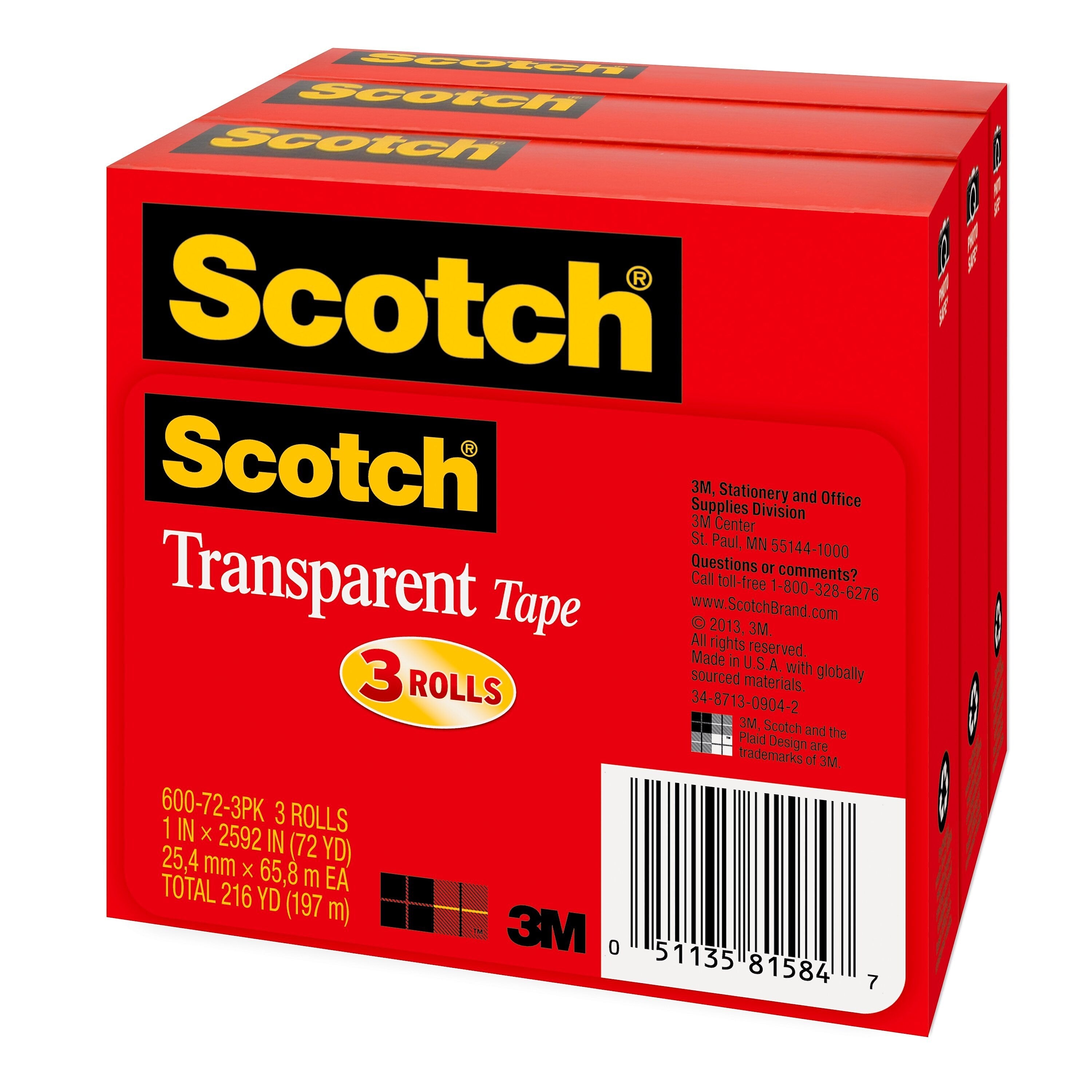 Scotch Transparent Clear Tape Refill, 1