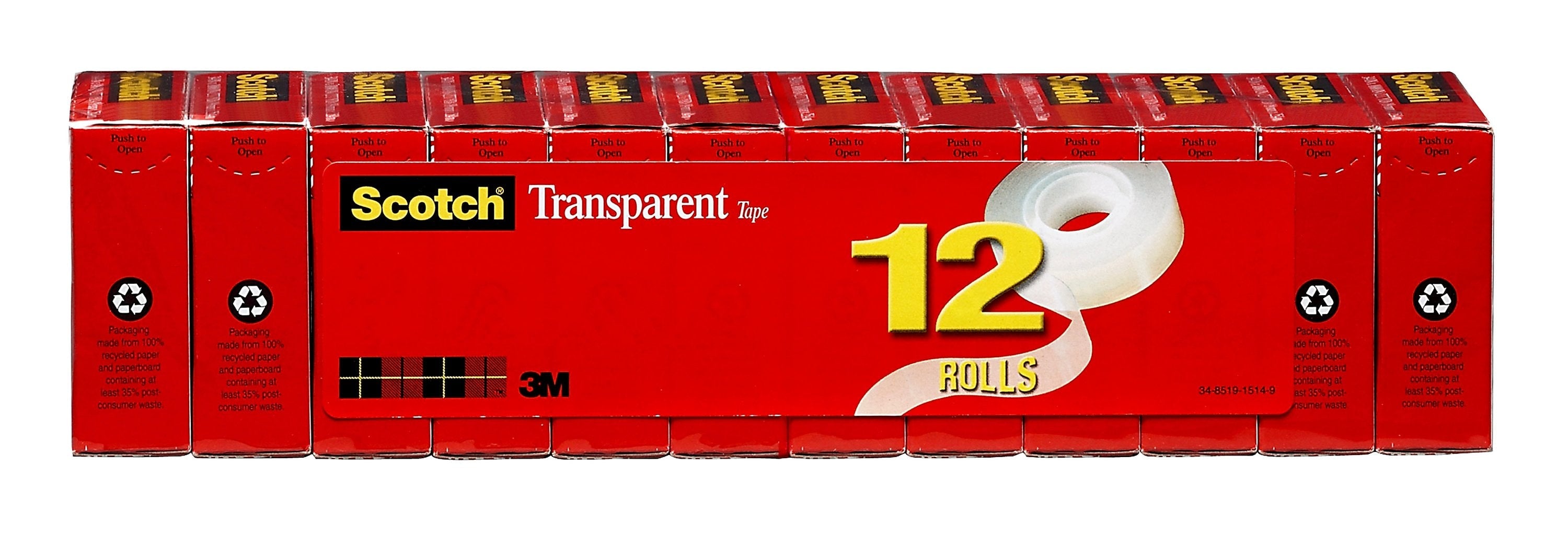 Scotch Transparent Tape Refill, 3/4