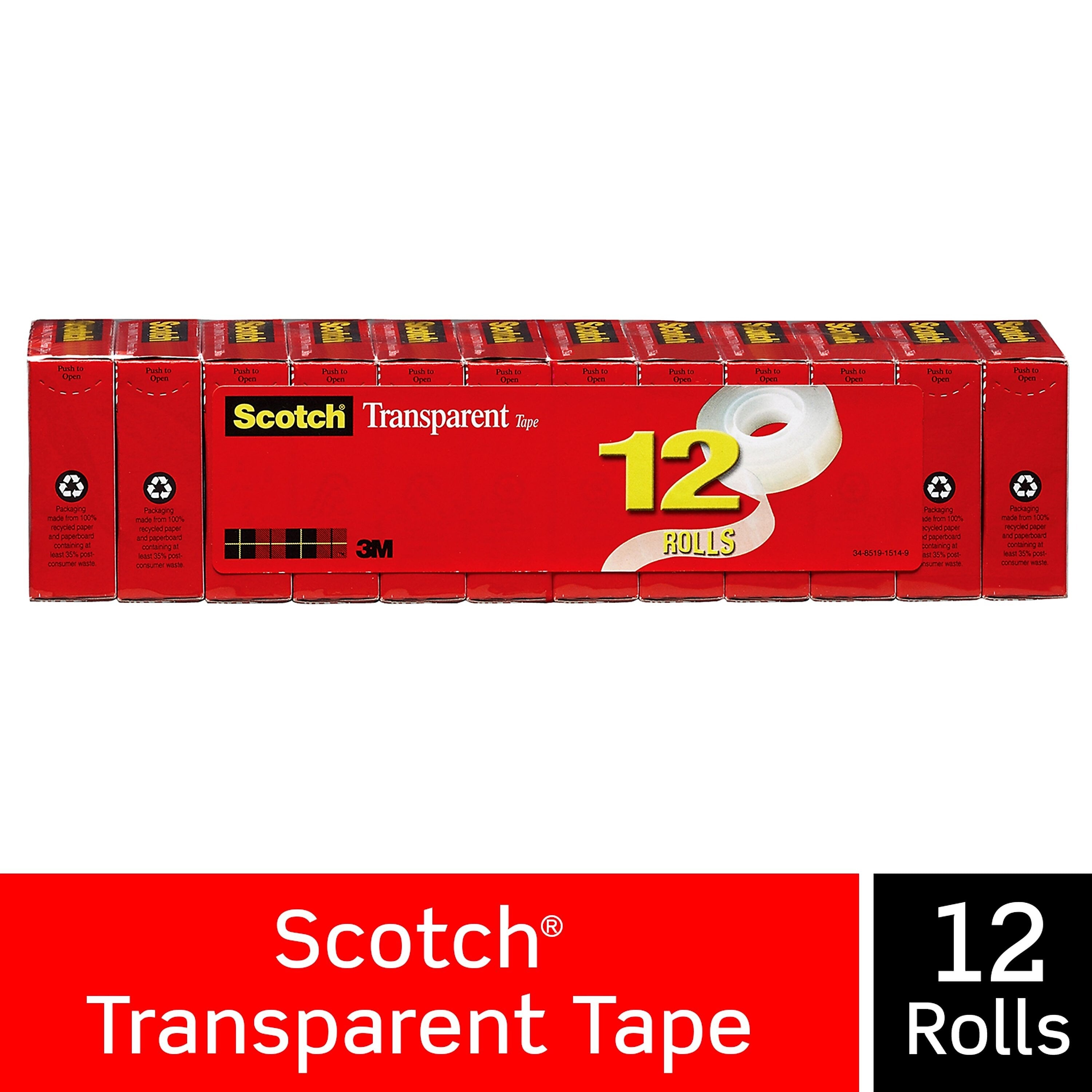 Scotch Transparent Tape Refill, 3/4