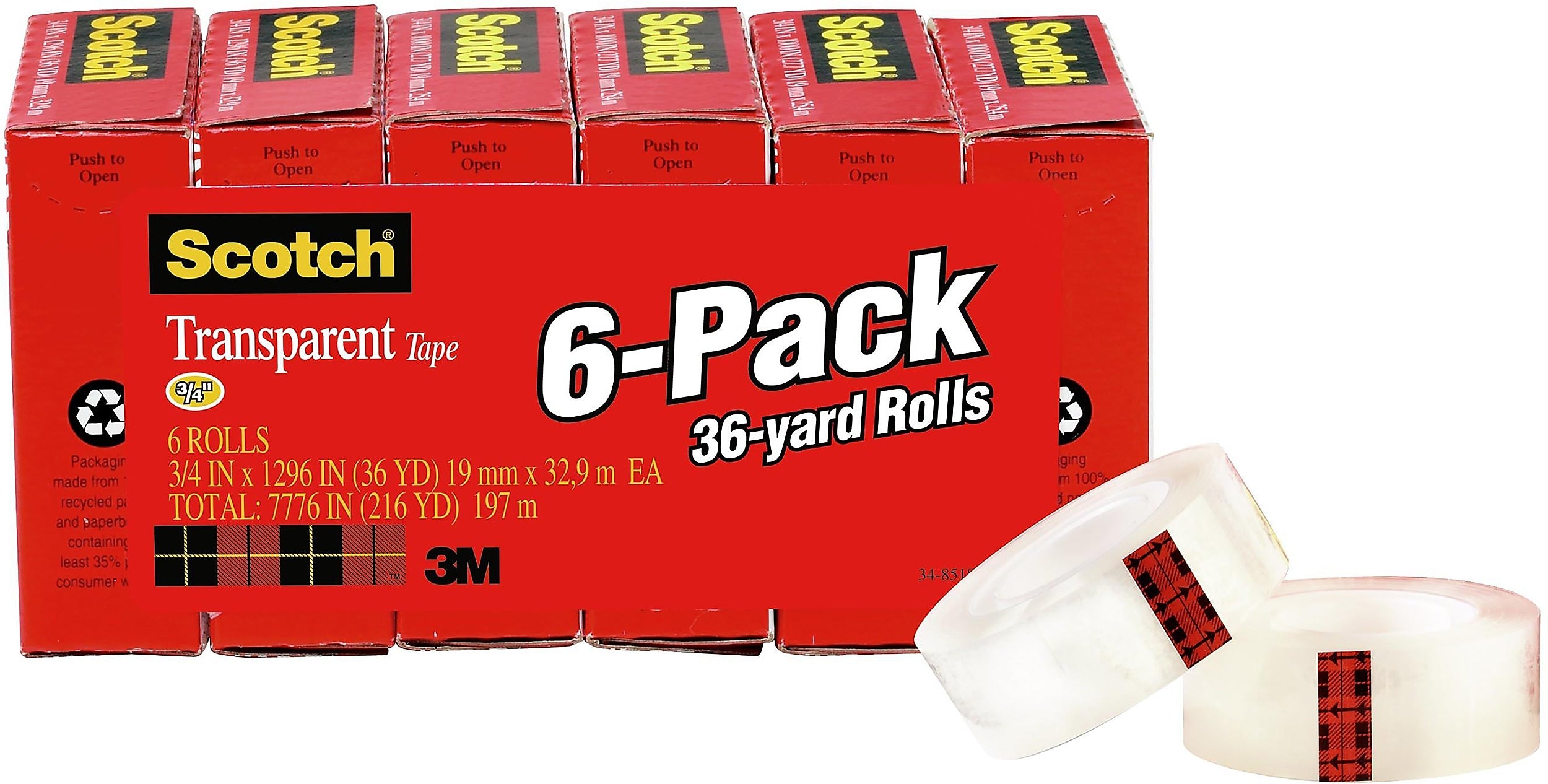 Scotch Transparent Tape Refill, 3/4