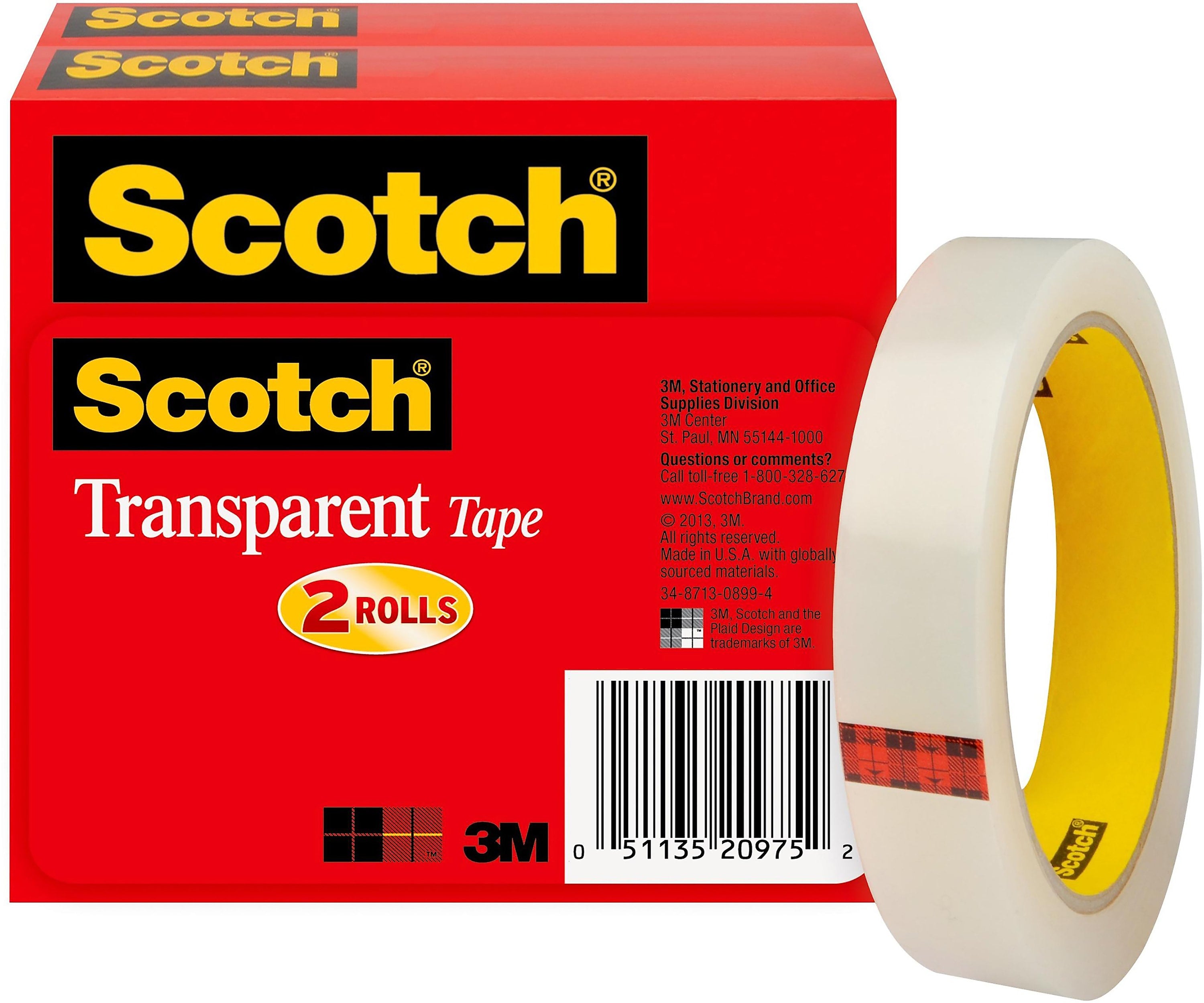 Scotch Transparent Tape Refill, 3/4