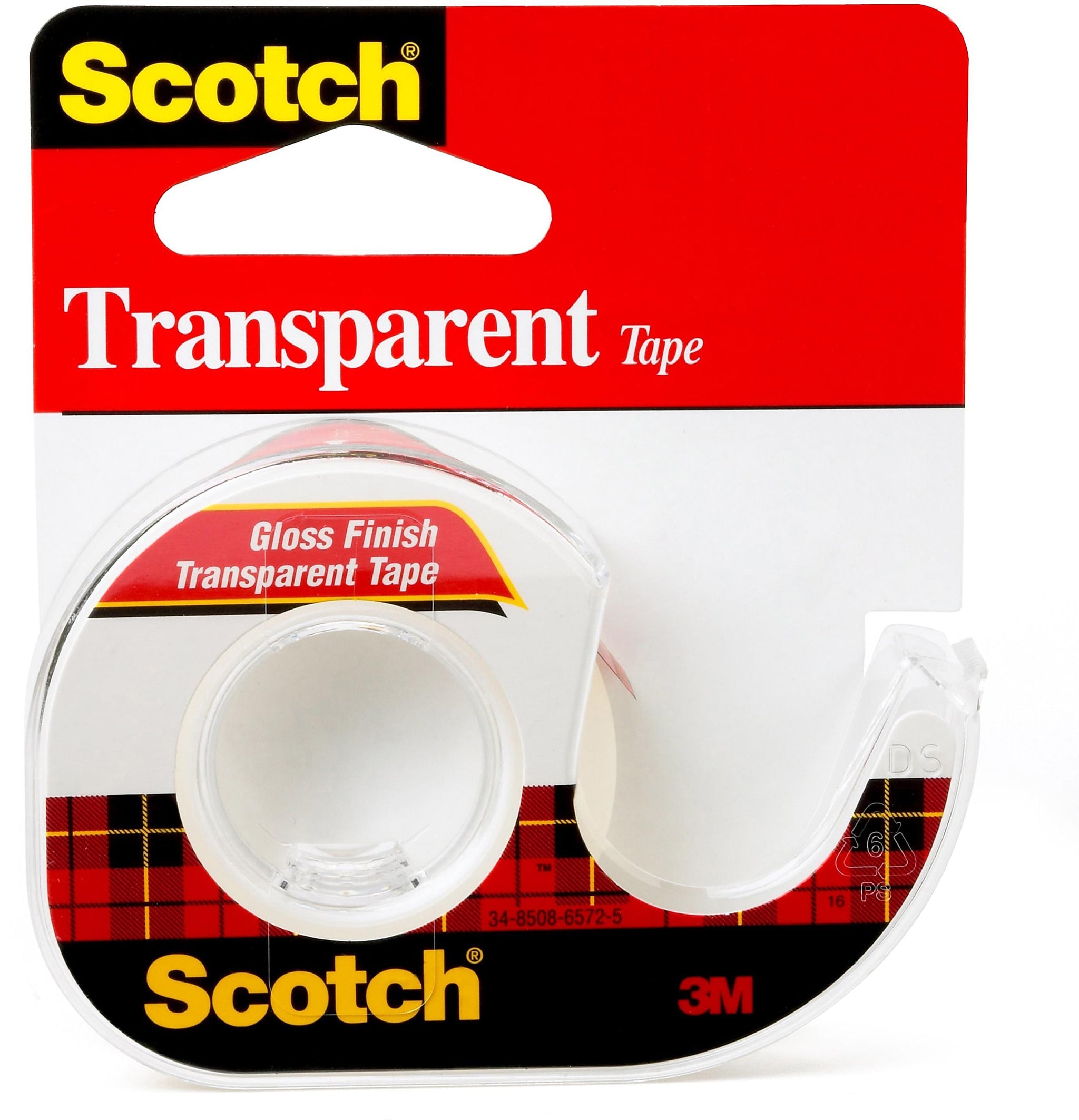 Scotch® Transparent Tape, w/Built in Refillable Dispenser, 1/2