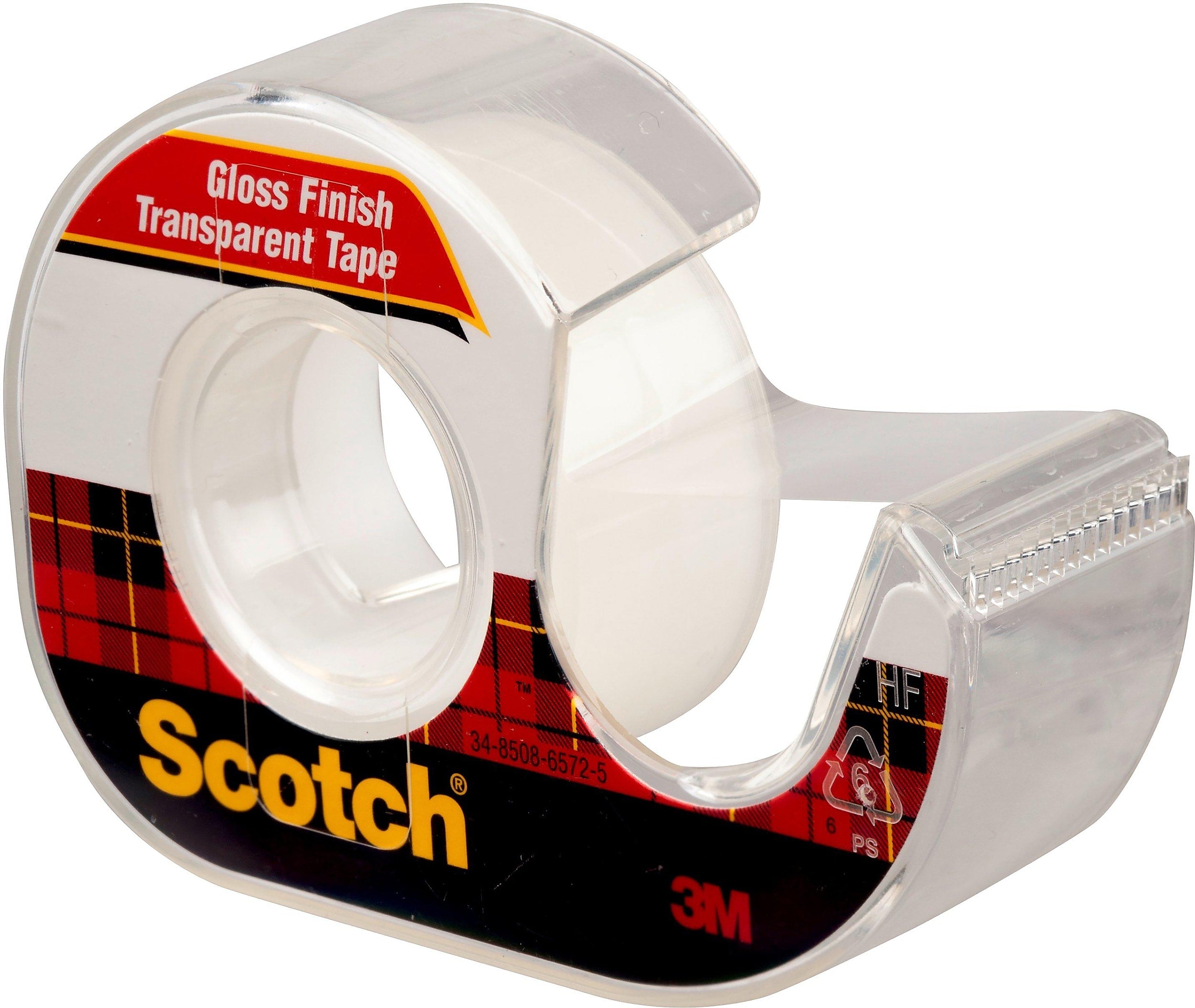Scotch® Transparent Tape, w/Built in Refillable Dispenser, 1/2
