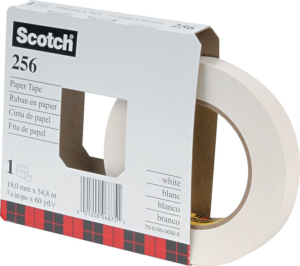 Scotch® White Paper Tape, 3/4" x 60 yds.