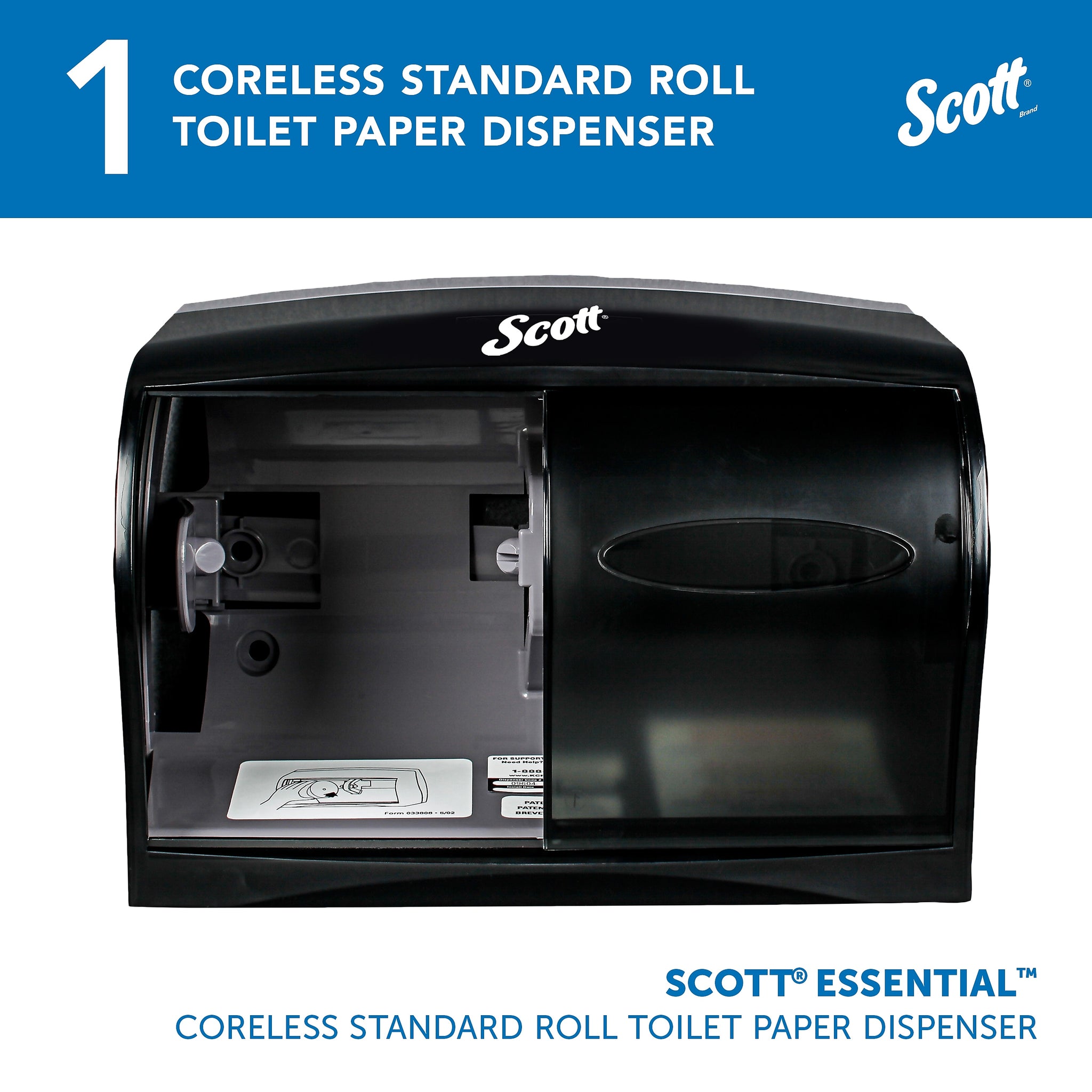 Scott 1000 Coreless Toilet Paper Dispenser, Smoke Gray