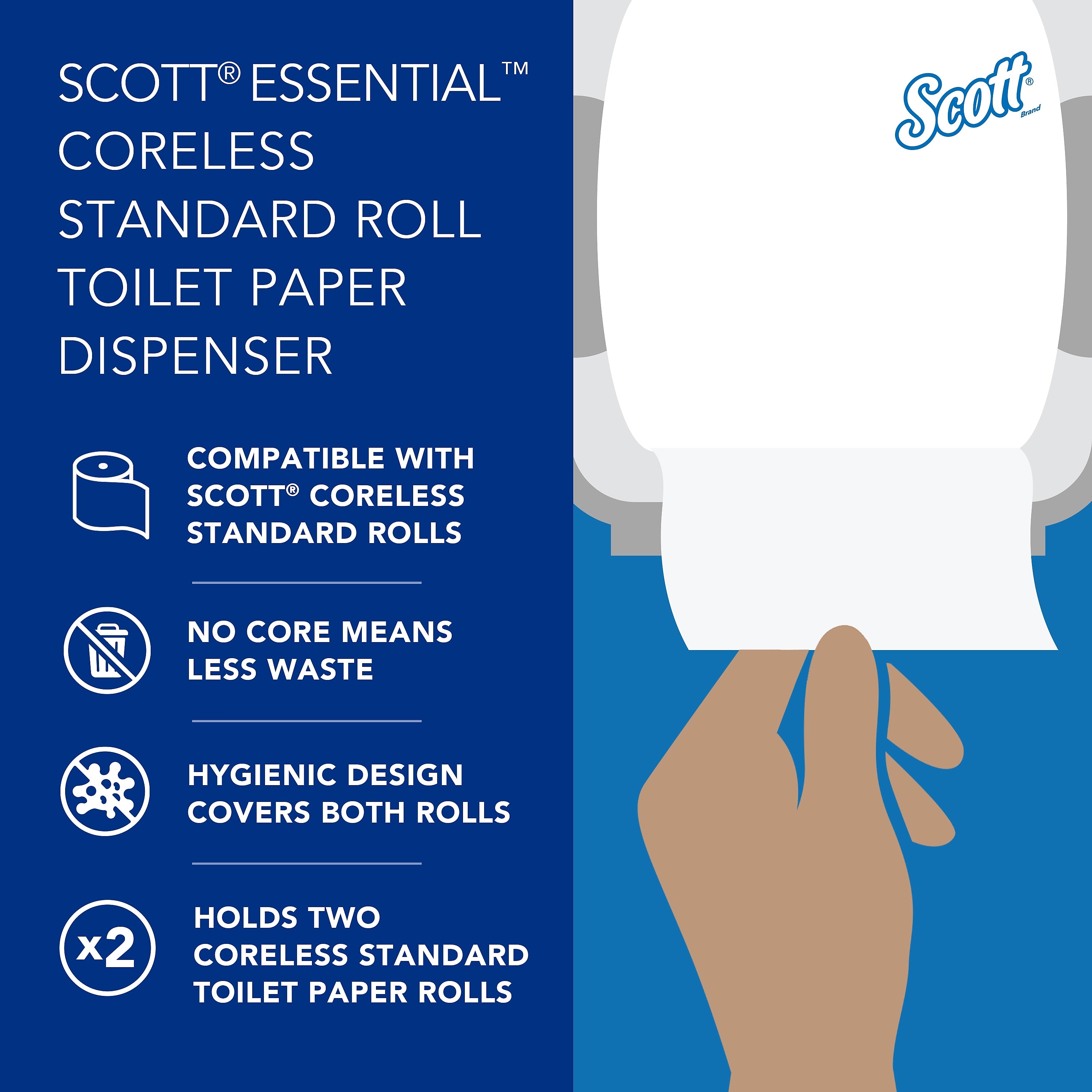 Scott 1000 Coreless Toilet Paper Dispenser, Smoke Gray