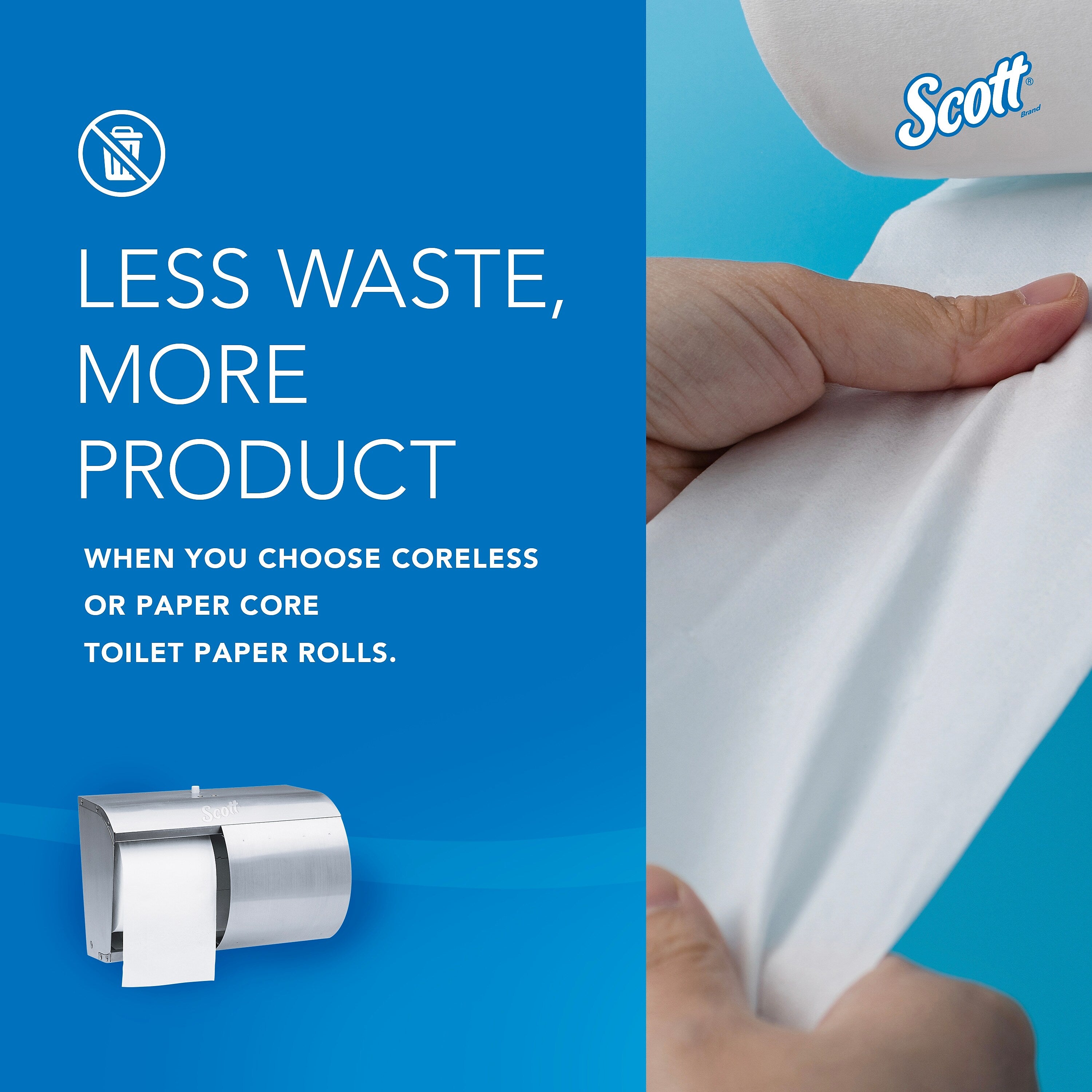 Scott Coreless Double Roll Bath Tissue Dispenser, Stainless Steel