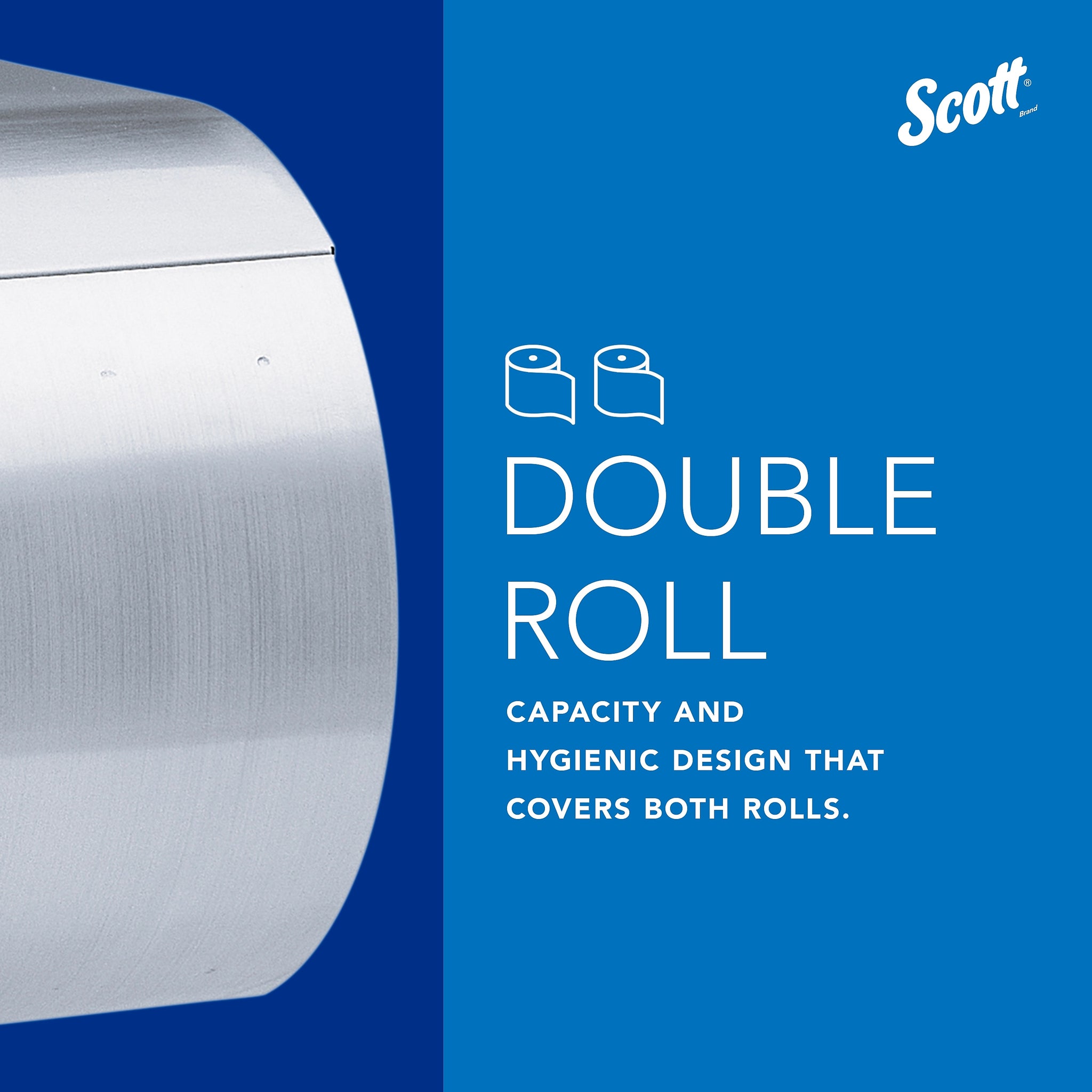 Scott Coreless Double Roll Bath Tissue Dispenser, Stainless Steel