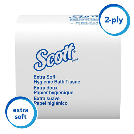 Scott Cotton Z-Fold Toilet Paper, 2-ply, White, 250 Sheets/Pack, 36 Packs/Carton