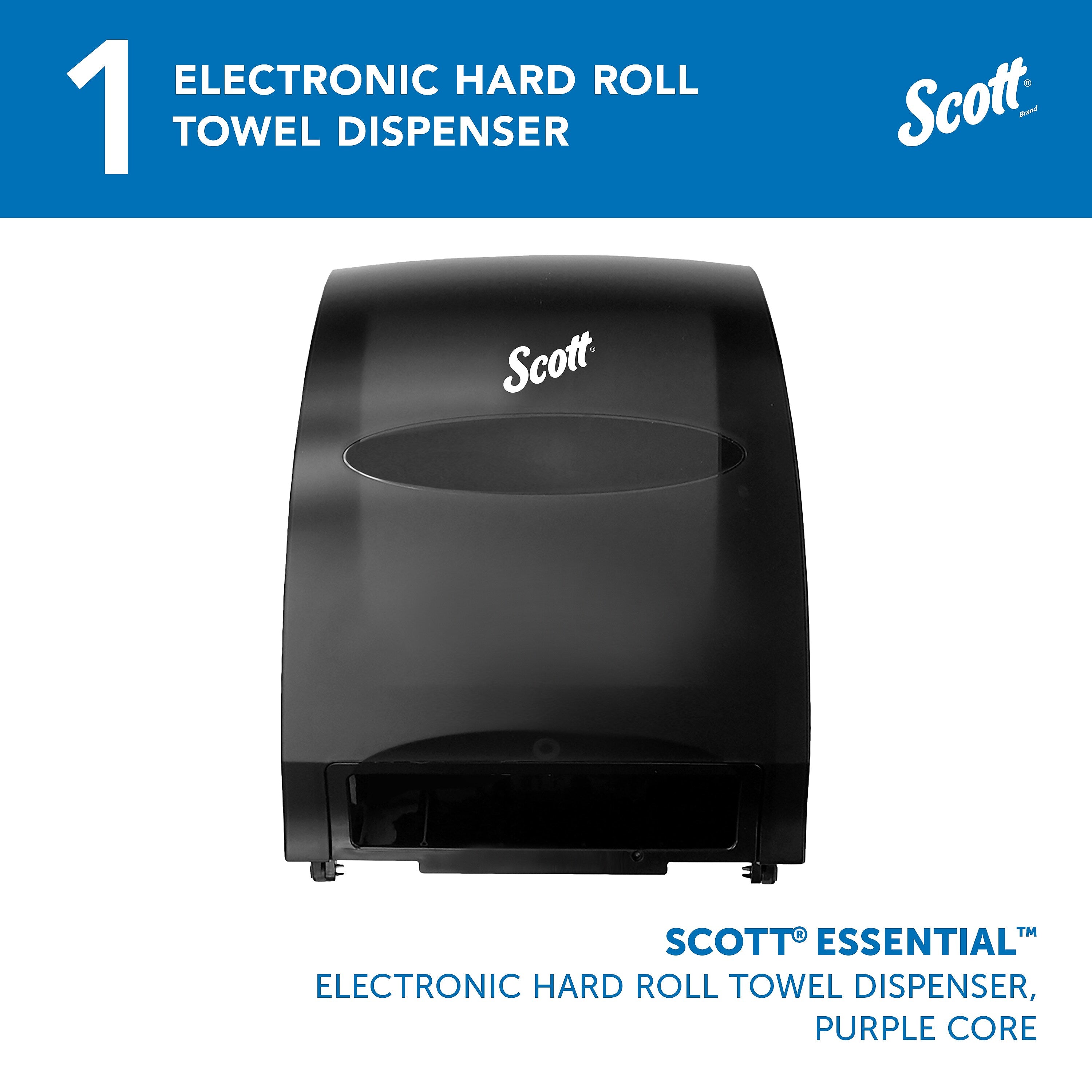 Scott Essential Automatic Hard Roll Towel Dispenser, Smoke Black