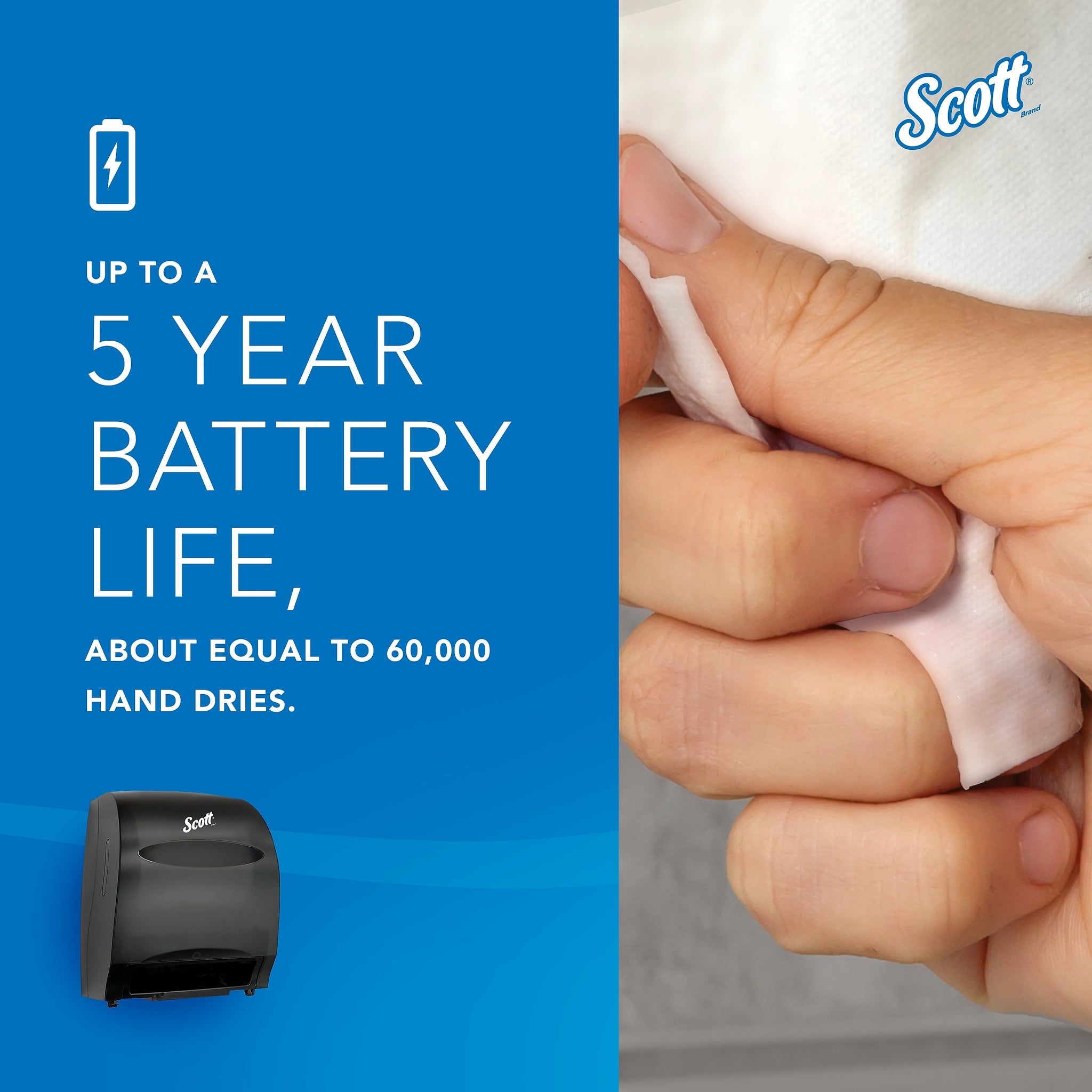 Scott Essential Automatic Hard Roll Towel Dispenser, Smoke Black