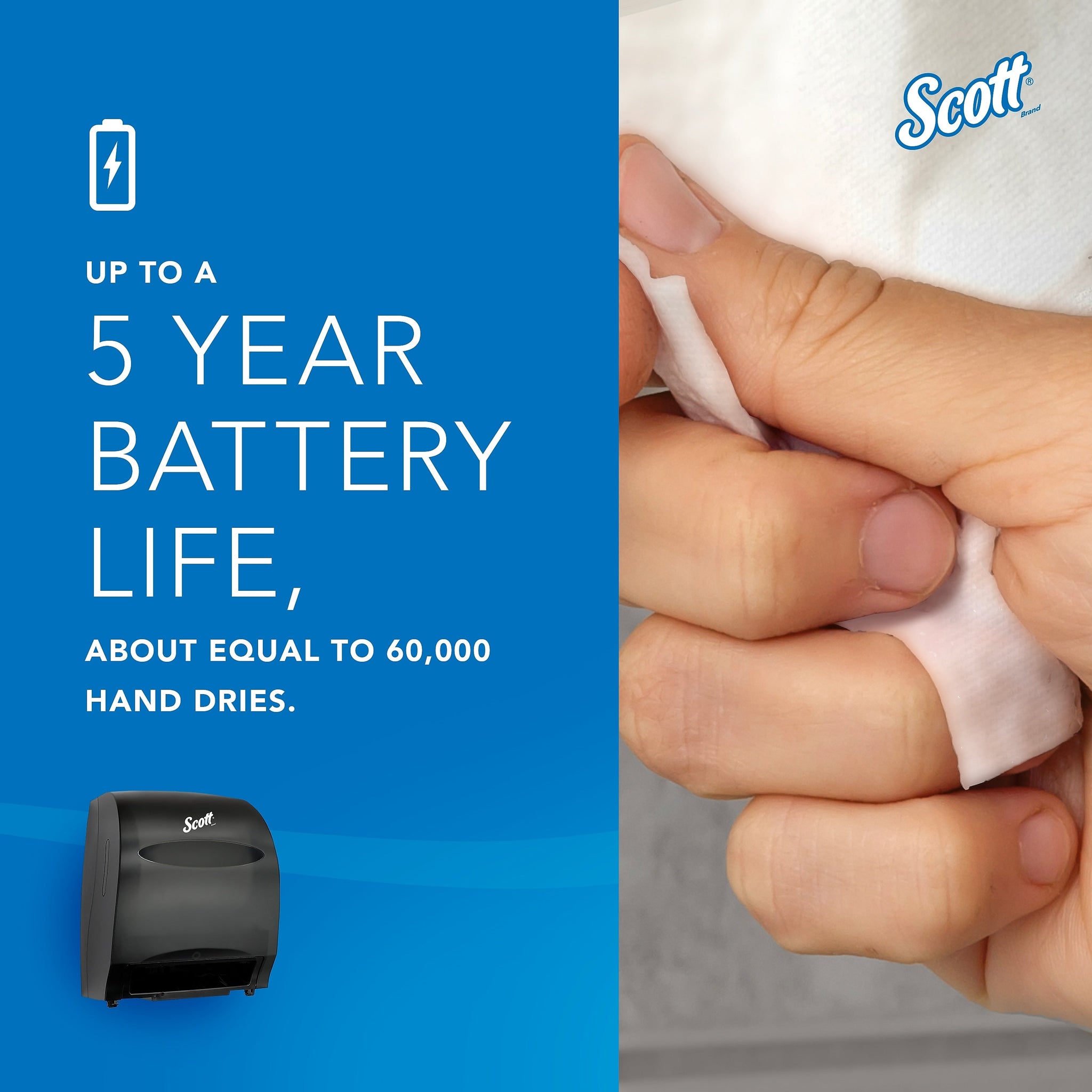 Scott Essential Automatic Hard Roll Towel Dispenser, Smoke Black