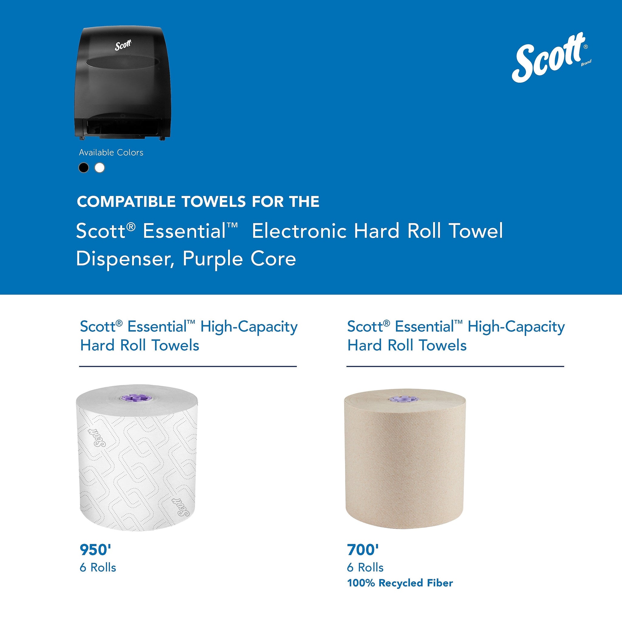Scott Essential Automatic Hard Roll Towel Dispenser, Smoke Black