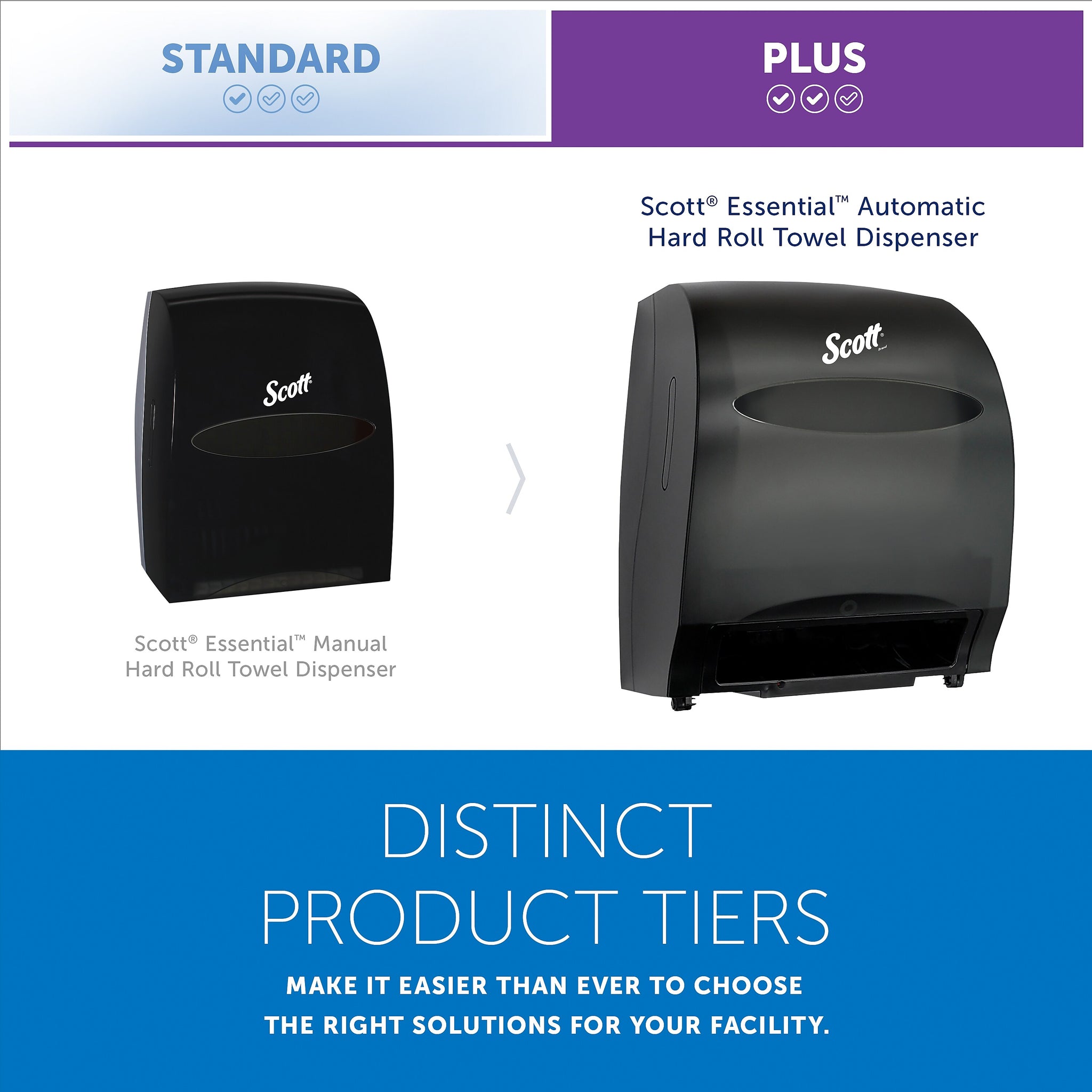 Scott Essential Automatic Hard Roll Towel Dispenser, Smoke Black