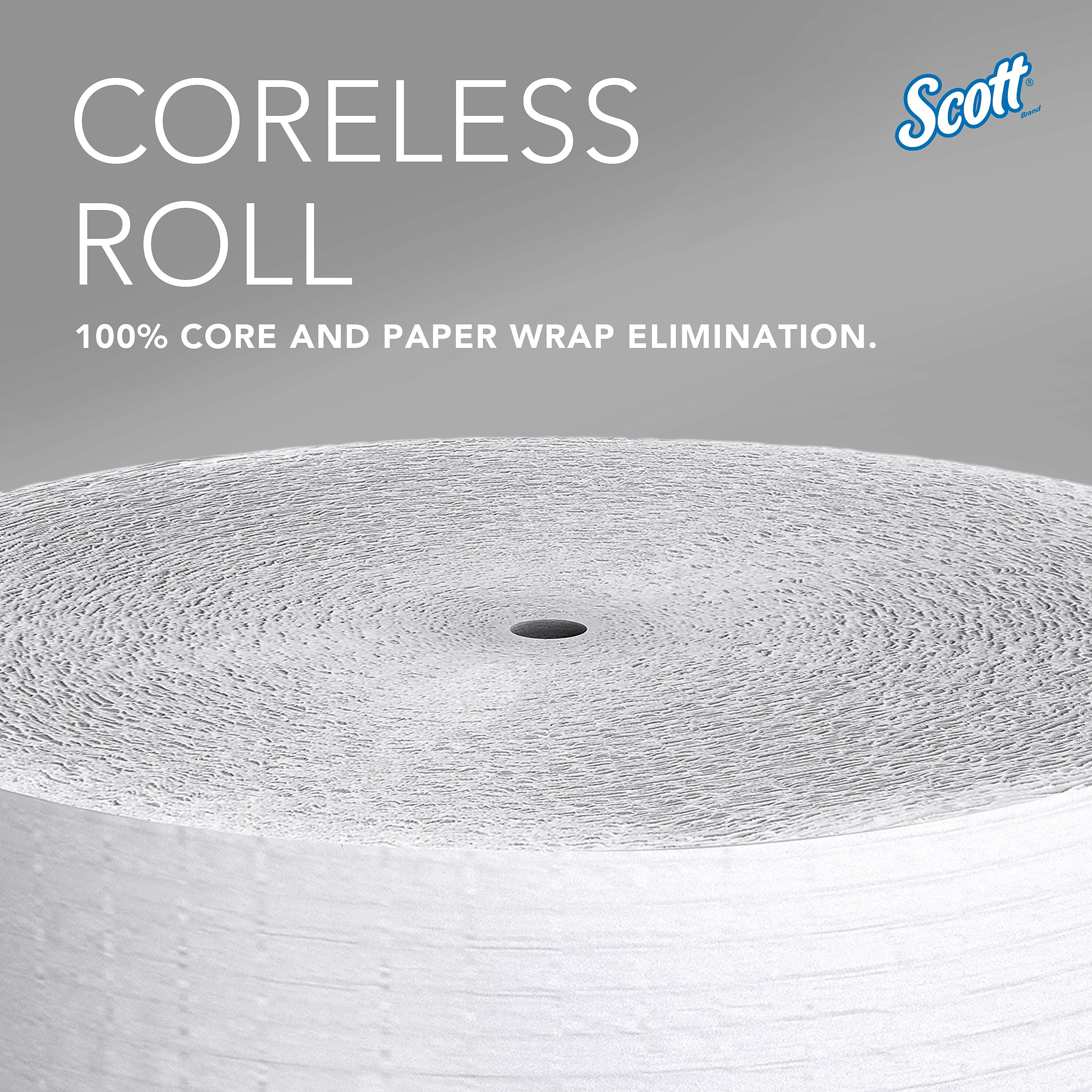 Scott Essential Recycled Coreless Toilet Paper, 1-ply, White, 12 Rolls/Case