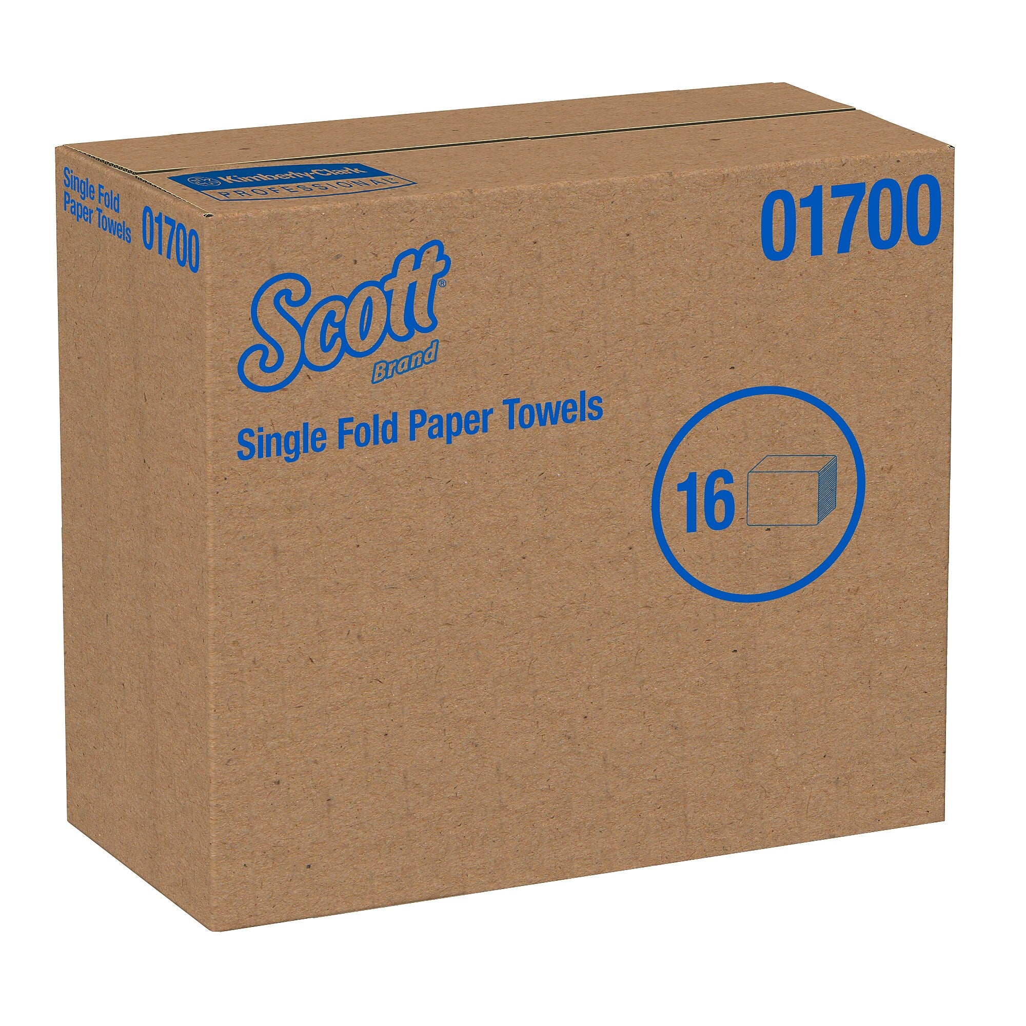 Scott Essential Recycled Single Fold Paper Towels, 1-ply, 250 Sheets/Pack, 16 Packs/Carton