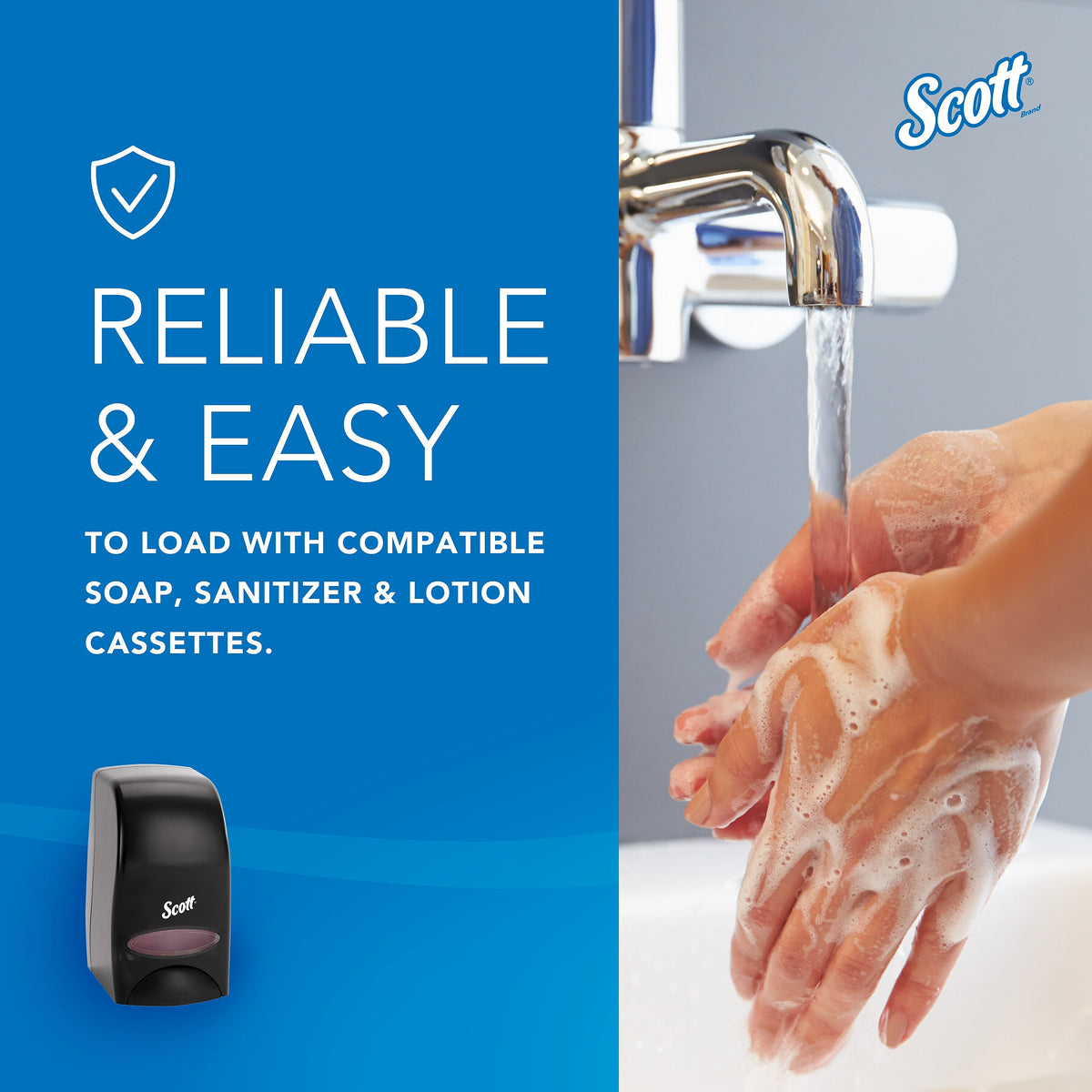 Scott Essential Wall Mounted Hand Soap/Hand Sanitizer Dispenser, Black