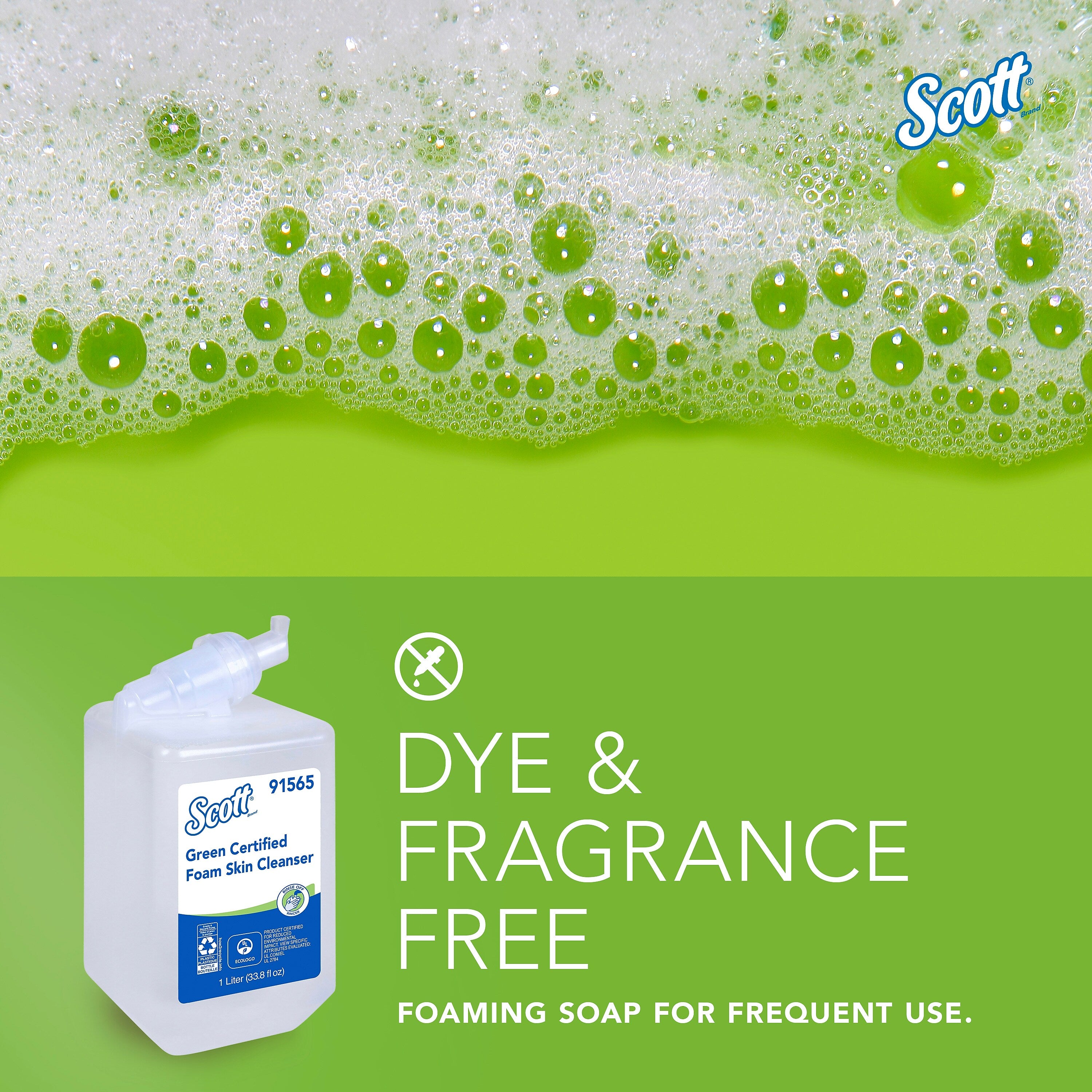 Scott Foaming Hand Soap Refill, Clear, Fragrance Free, 1 Liter, 6/Carton