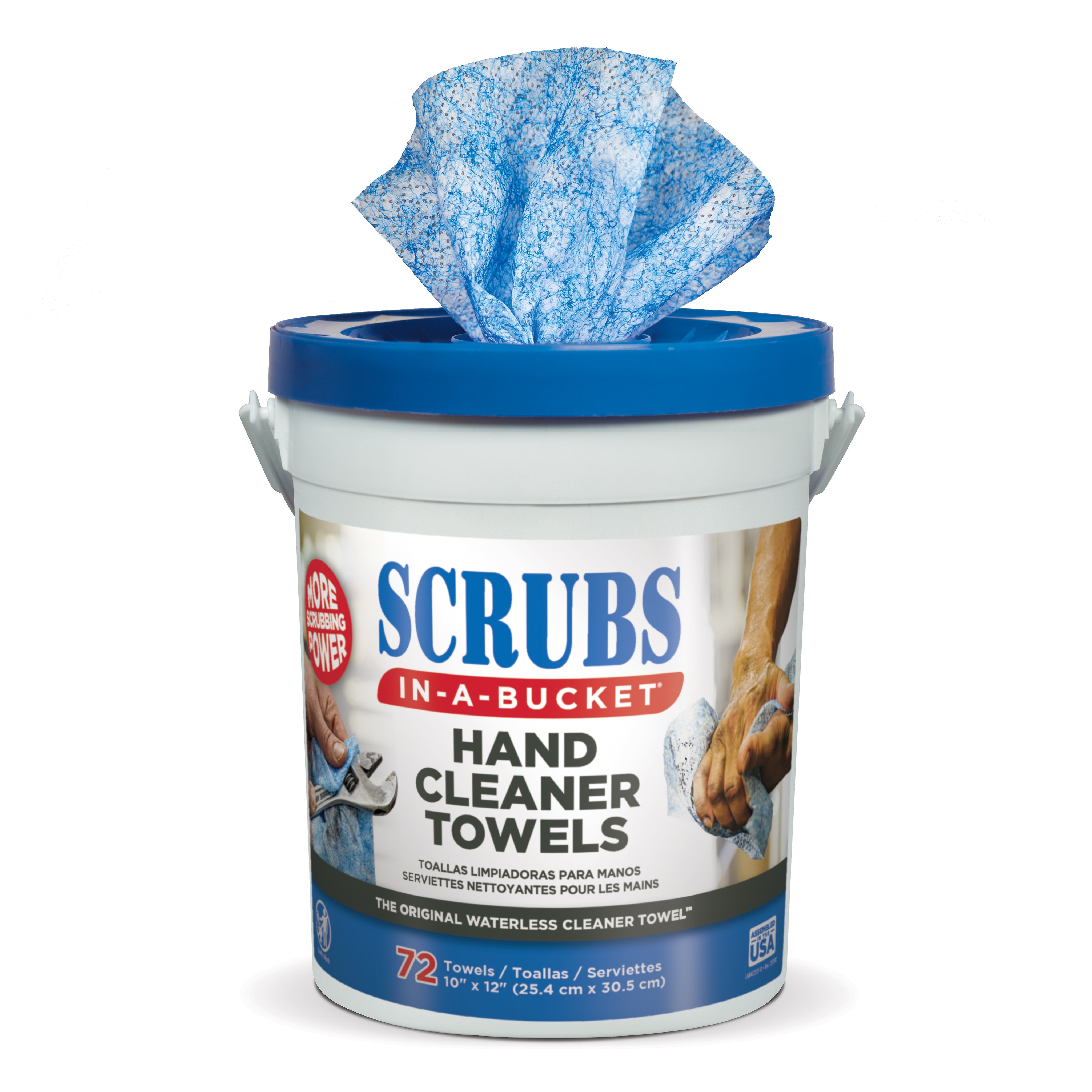 Scrubs SCRUBS Cleaning Towels, 10" x 12", White/Blue, 2.14 lbs., 72 Sheets/Pack, 72 Towels/Pack