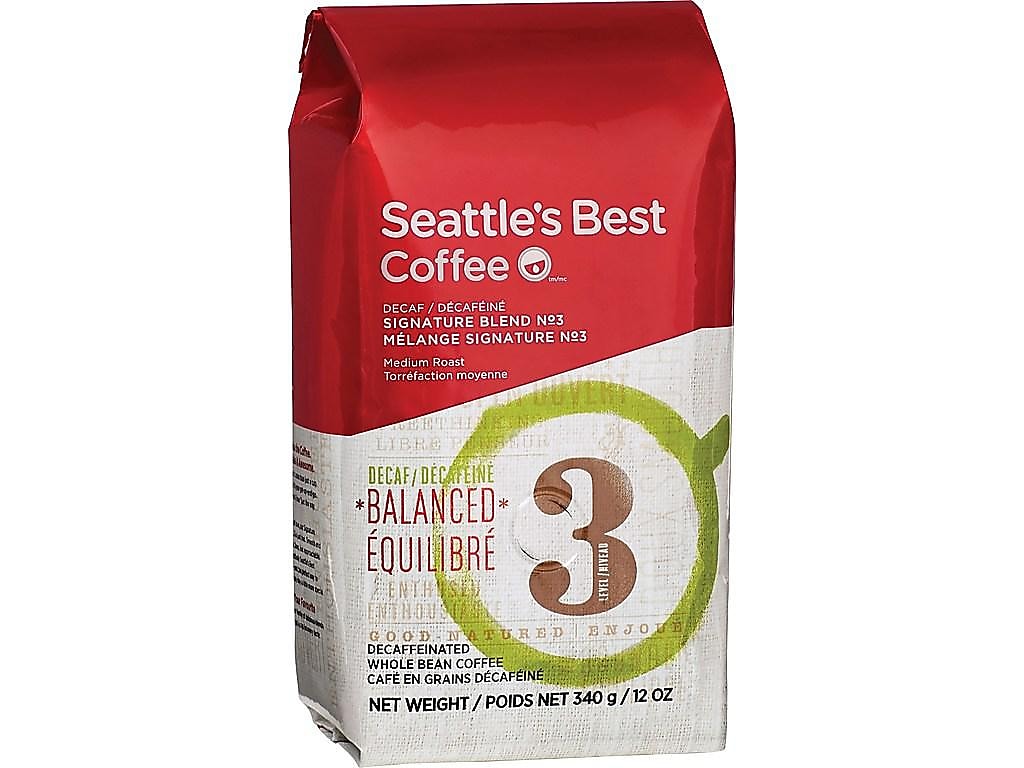 Seattle's Best Coffee Signature Blend No.3 Decaf Whole Bean Coffee, Medium Roast, 12 oz.