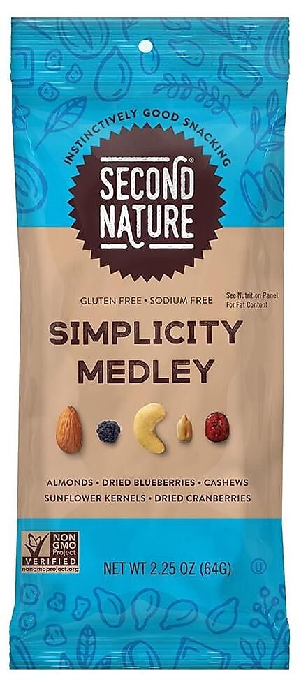 Second Nature Simplicity Medley Gluten Free Fruit & Nut Trail Mix, 2.25 oz., 12 Bags/Pack