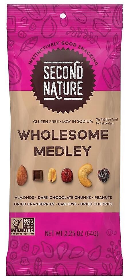 Second Nature Wholesome Medley Gluten Free Trail Mix, 2.25 oz., 12 Bags/Pack
