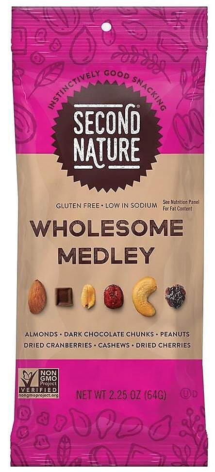 Second Nature Wholesome Medley Gluten Free Trail Mix, 2.25 oz., 12 Bags/Pack