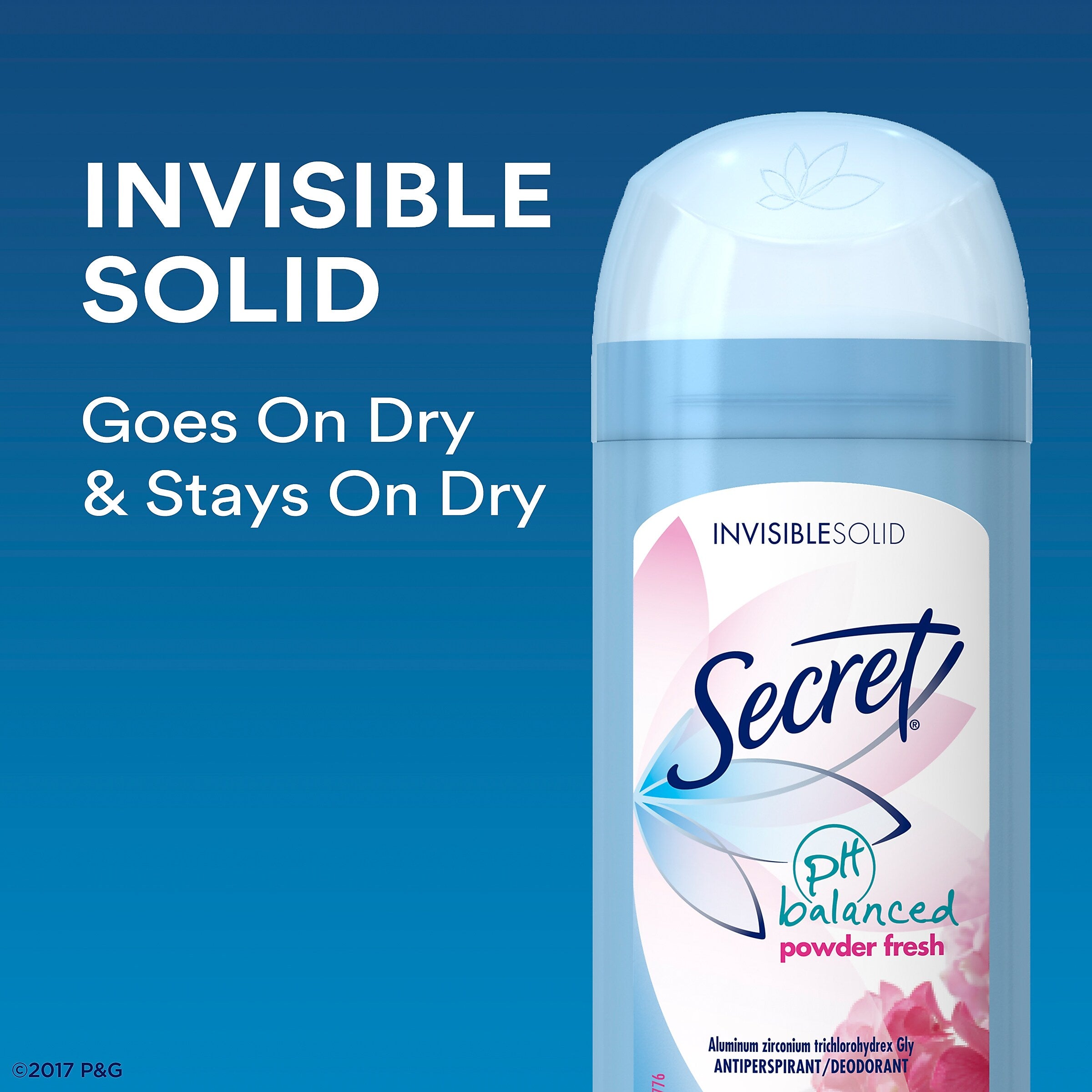 Secret Powder Fresh Invisible Solid Antiperspirant and Deodorant, 0.5 oz., 24/Carton