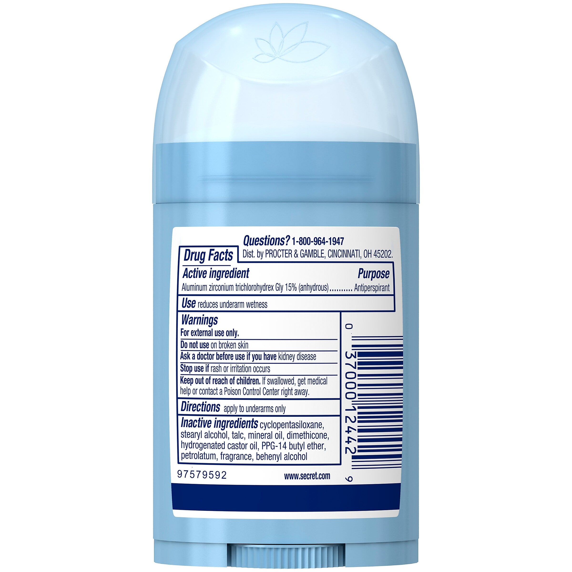 Secret Powder Fresh Wide Solid Antiperspirant and Deodorant, 1.7 oz.